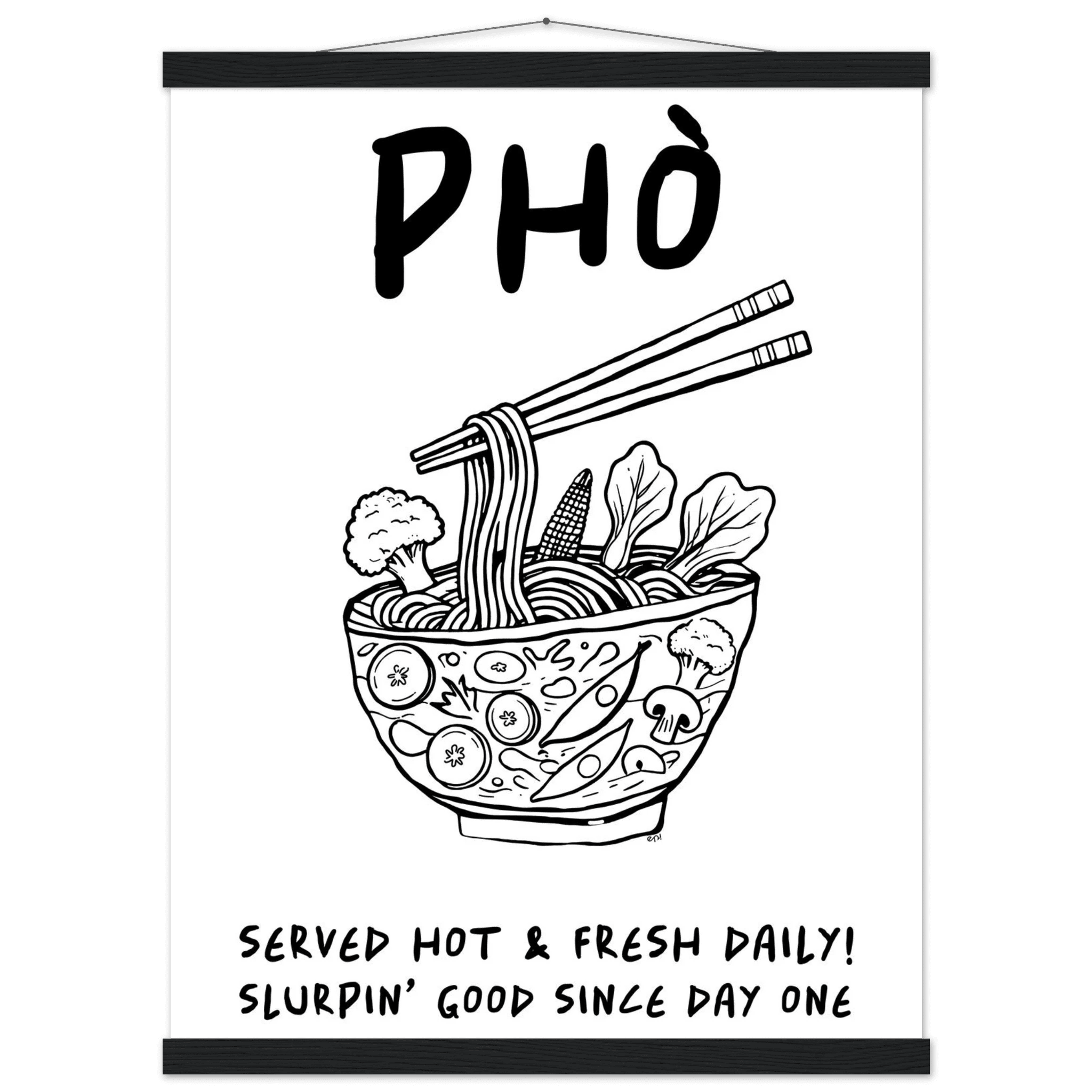 Pho Poster – Funny Vietnamese Kitchen Wall Art Print (Digital & Printed Options) - Evergreen Posters