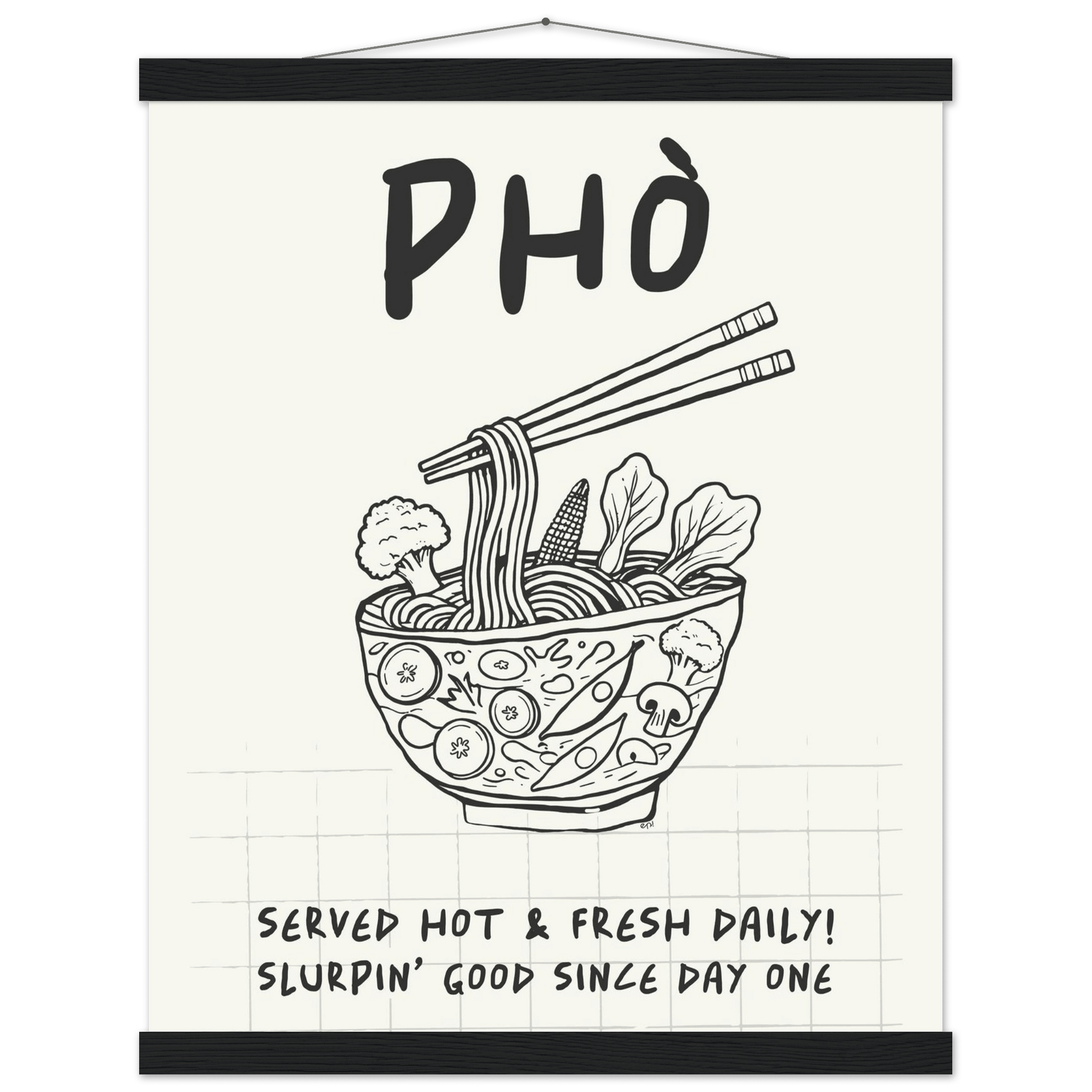 Pho Poster – Slurpin’ Good Vietnamese Kitchen Wall Art Print (Digital & Printed Options) - Evergreen Posters