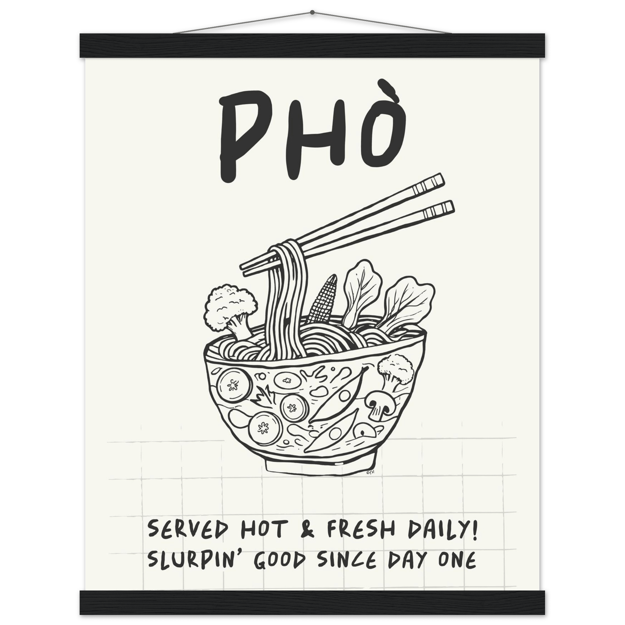 Pho Poster – Slurpin’ Good Vietnamese Kitchen Wall Art Print (Digital & Printed Options) - Evergreen Posters