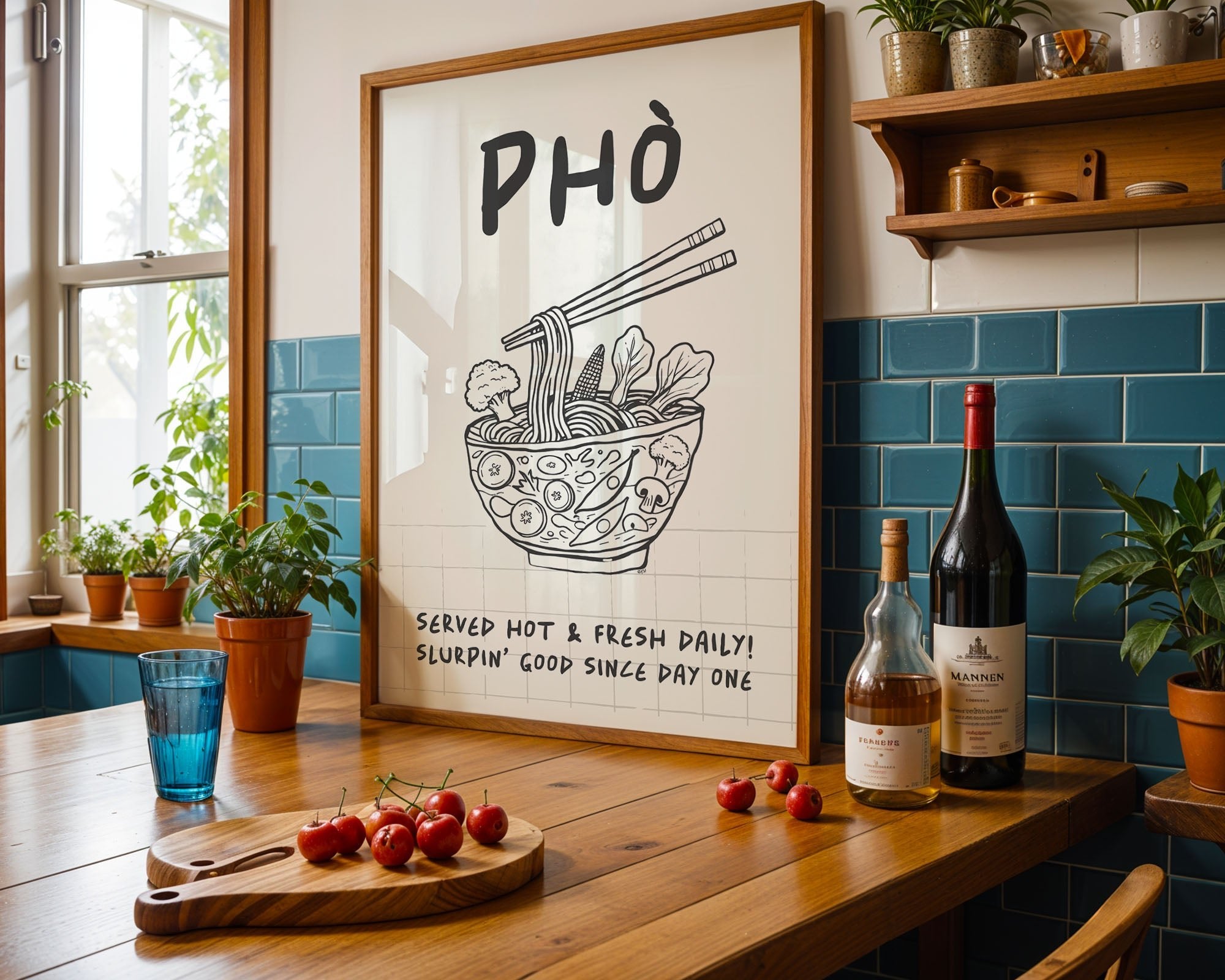 Pho Poster – Slurpin’ Good Vietnamese Kitchen Wall Art Print (Digital & Printed Options) - Evergreen Posters