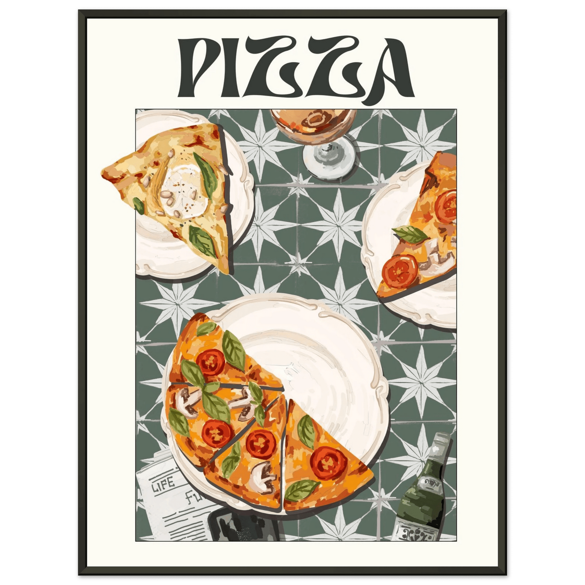 Pizza Poster – Playful Italian Kitchen Wall Art Print (Digital & Printed Options) - Evergreen Posters