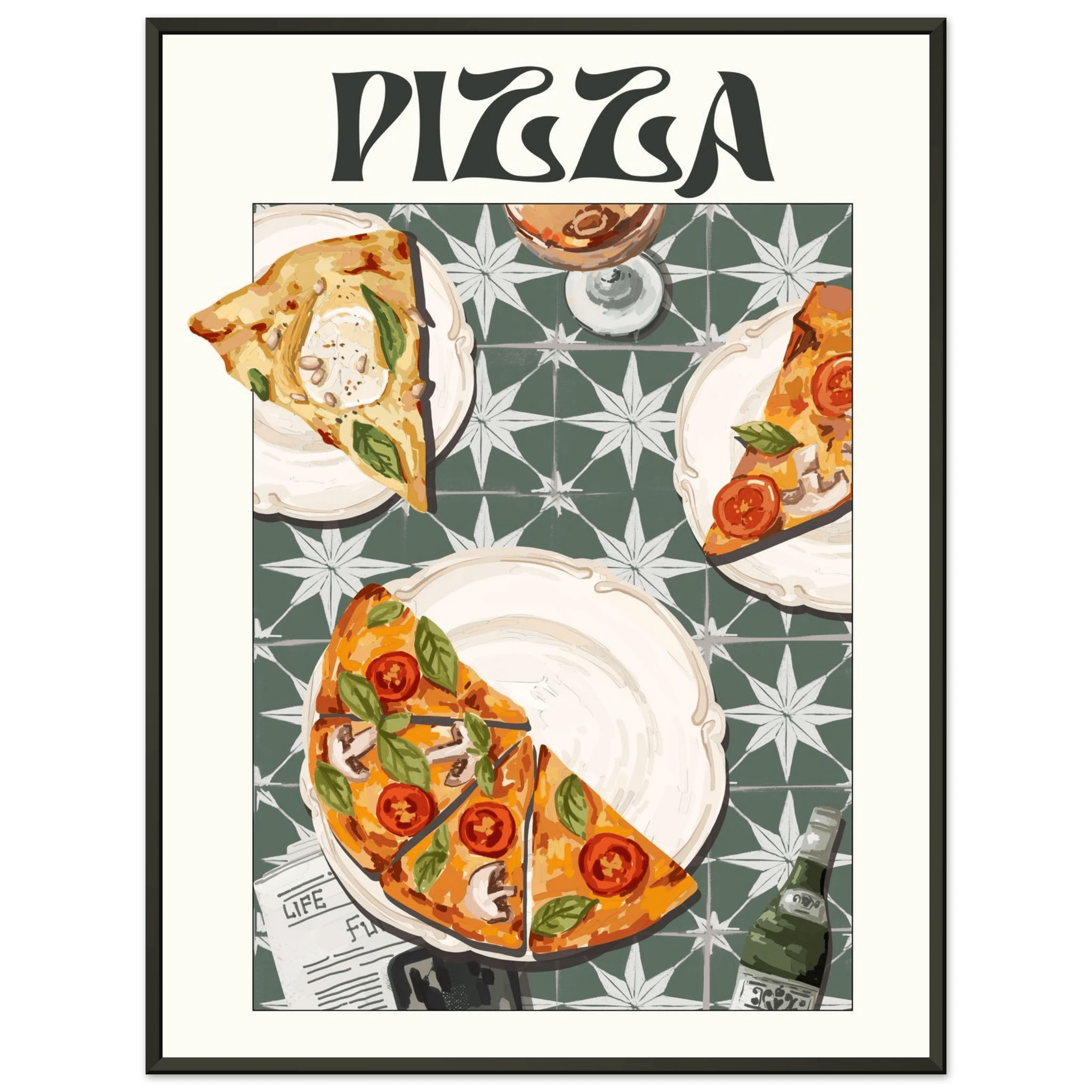 Pizza Poster – Playful Italian Kitchen Wall Art Print (Digital & Printed Options) - Evergreen Posters