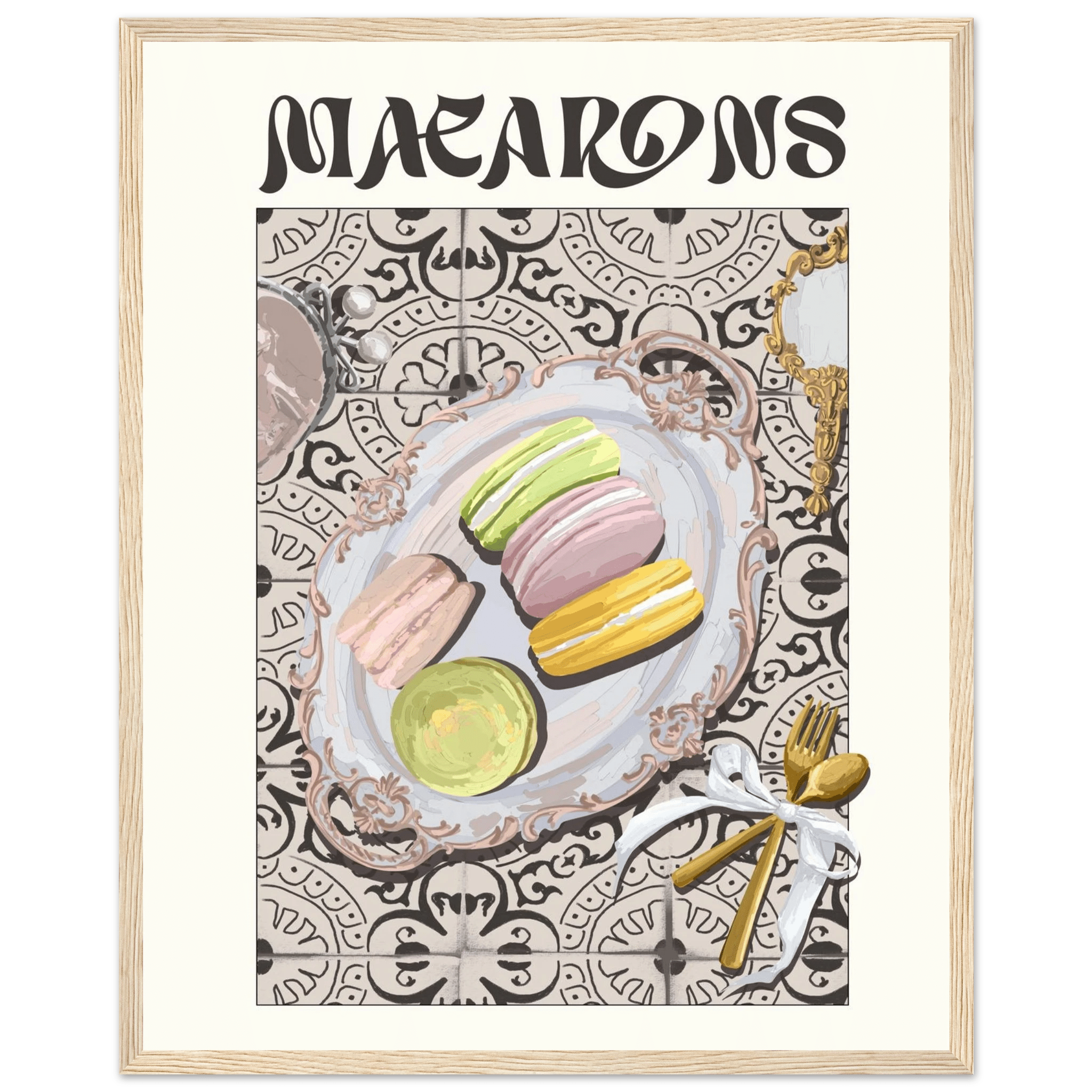 Macarons Poster – Playful French Patisserie Kitchen Wall Art Print (Digital & Printed Options) - Evergreen Posters