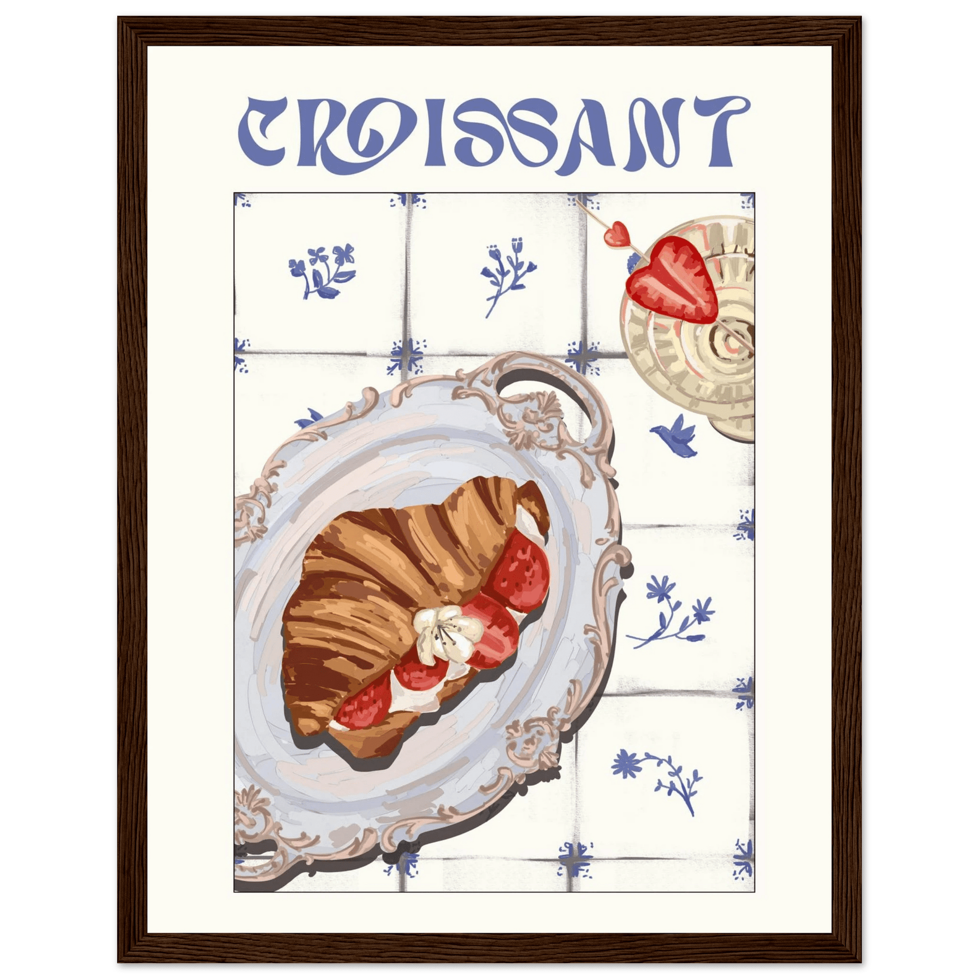 Croissant Poster – Charming French Breakfast Kitchen Wall Art Print (Digital & Printed Options) - Evergreen Posters