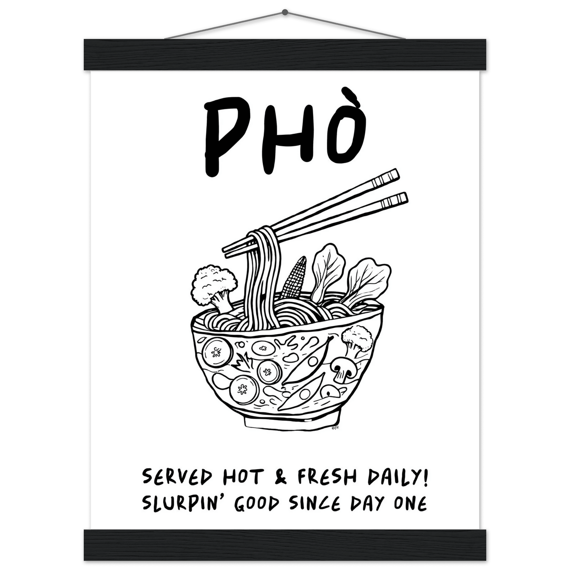 Pho Poster – Funny Vietnamese Kitchen Wall Art Print (Digital & Printed Options) - Evergreen Posters