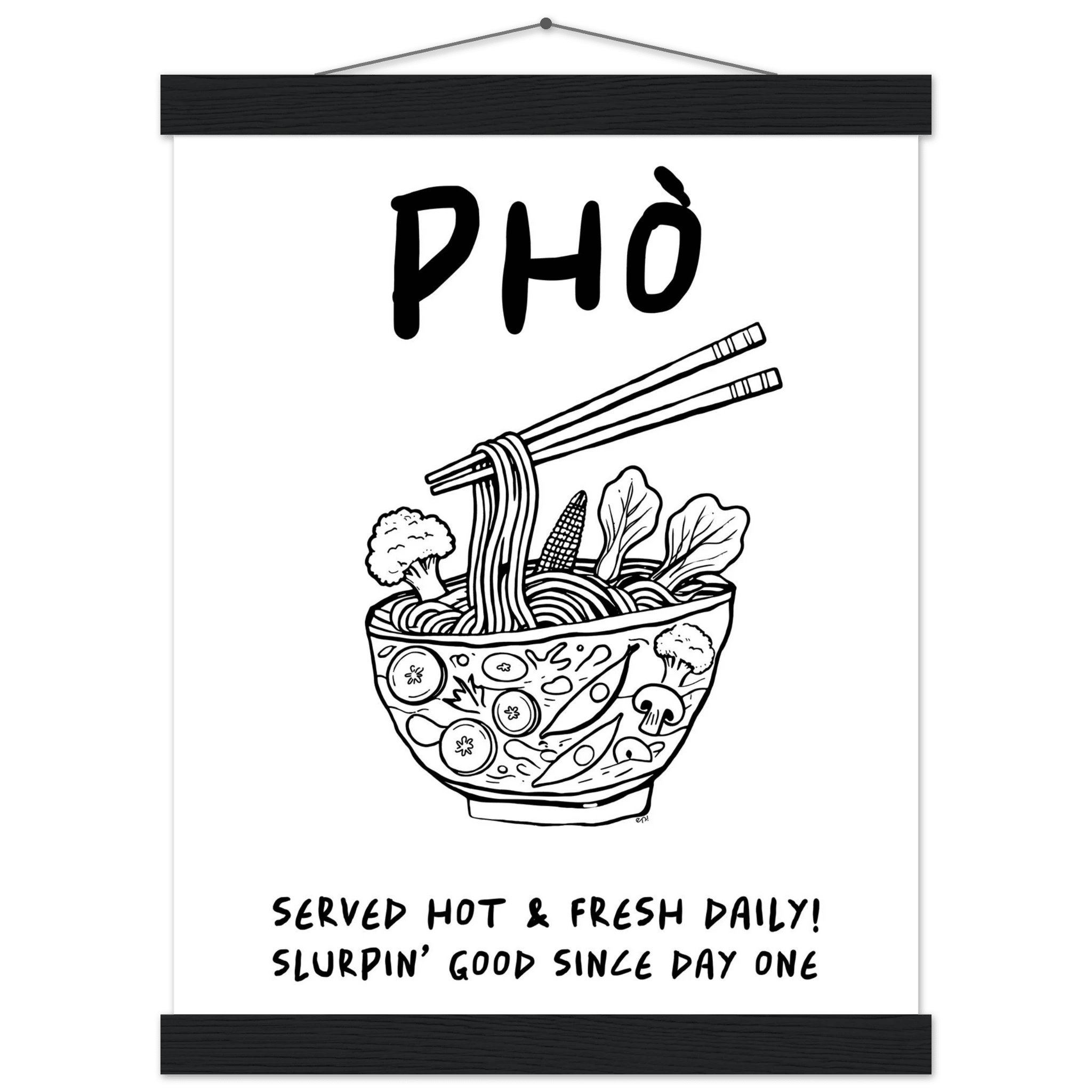 Pho Poster – Funny Vietnamese Kitchen Wall Art Print (Digital & Printed Options) - Evergreen Posters