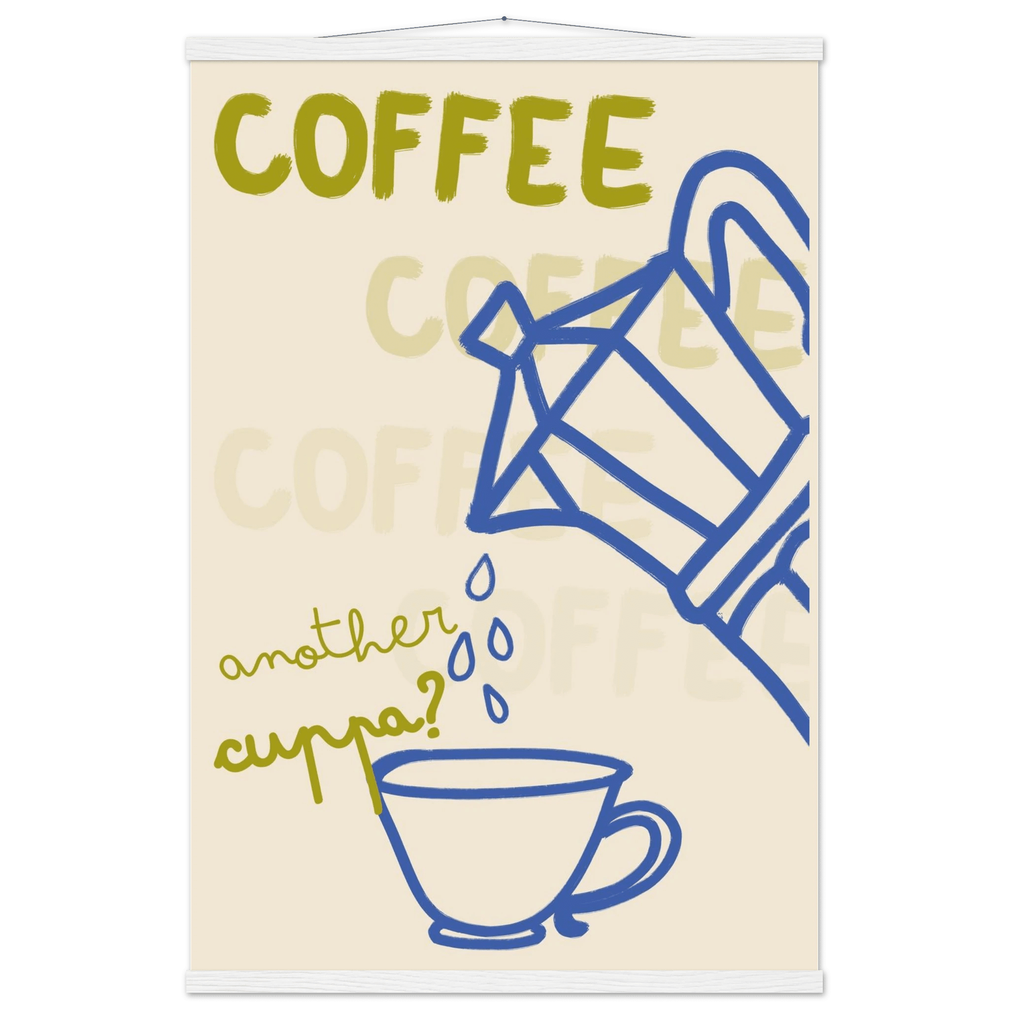Coffee Print | Another Cuppa Moka Pot Wall Art | Kitchen Coffee Poster - Evergreen Posters
