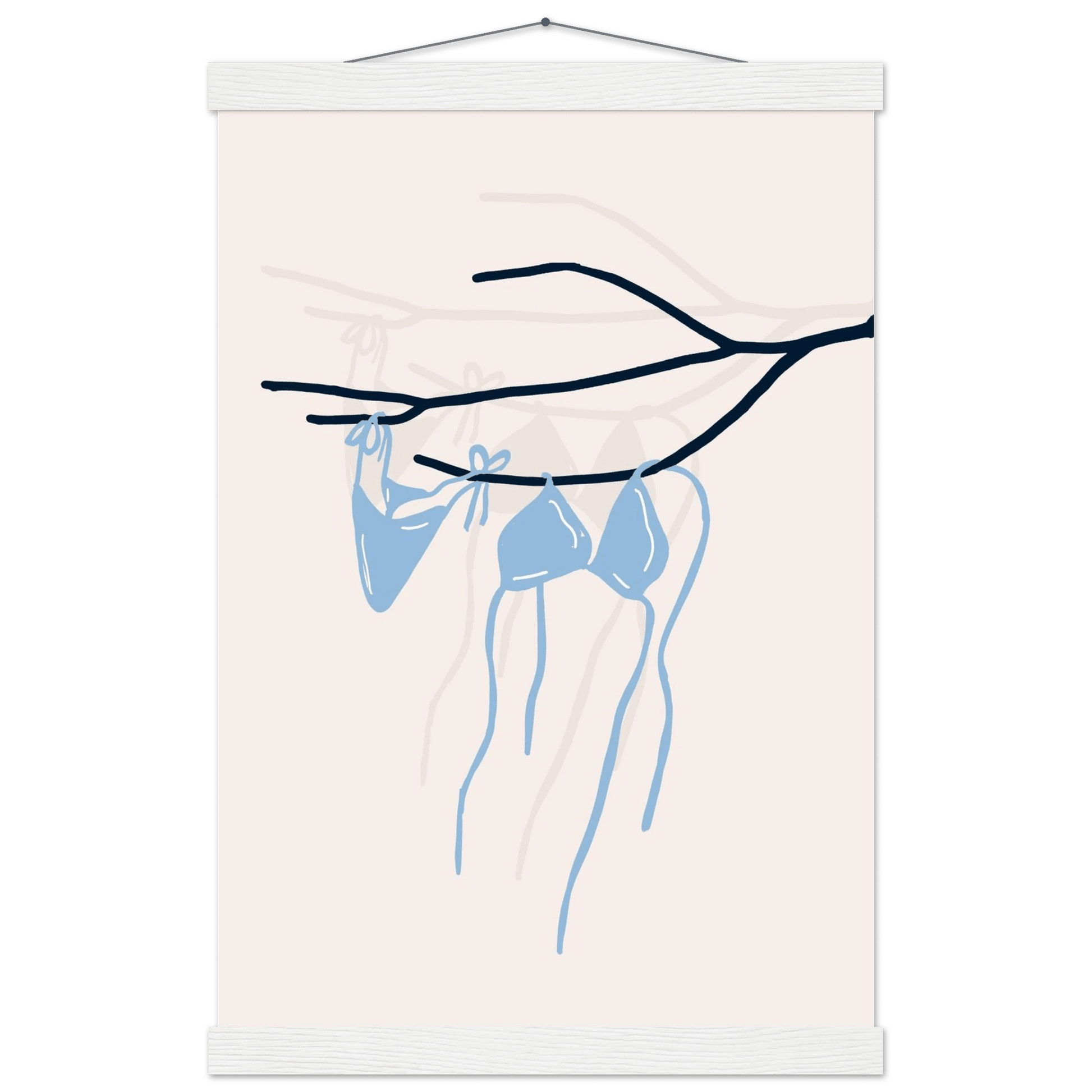 Coastal Bikini Line Art Poster – Minimalist Beach Wall Art Print - Evergreen Posters