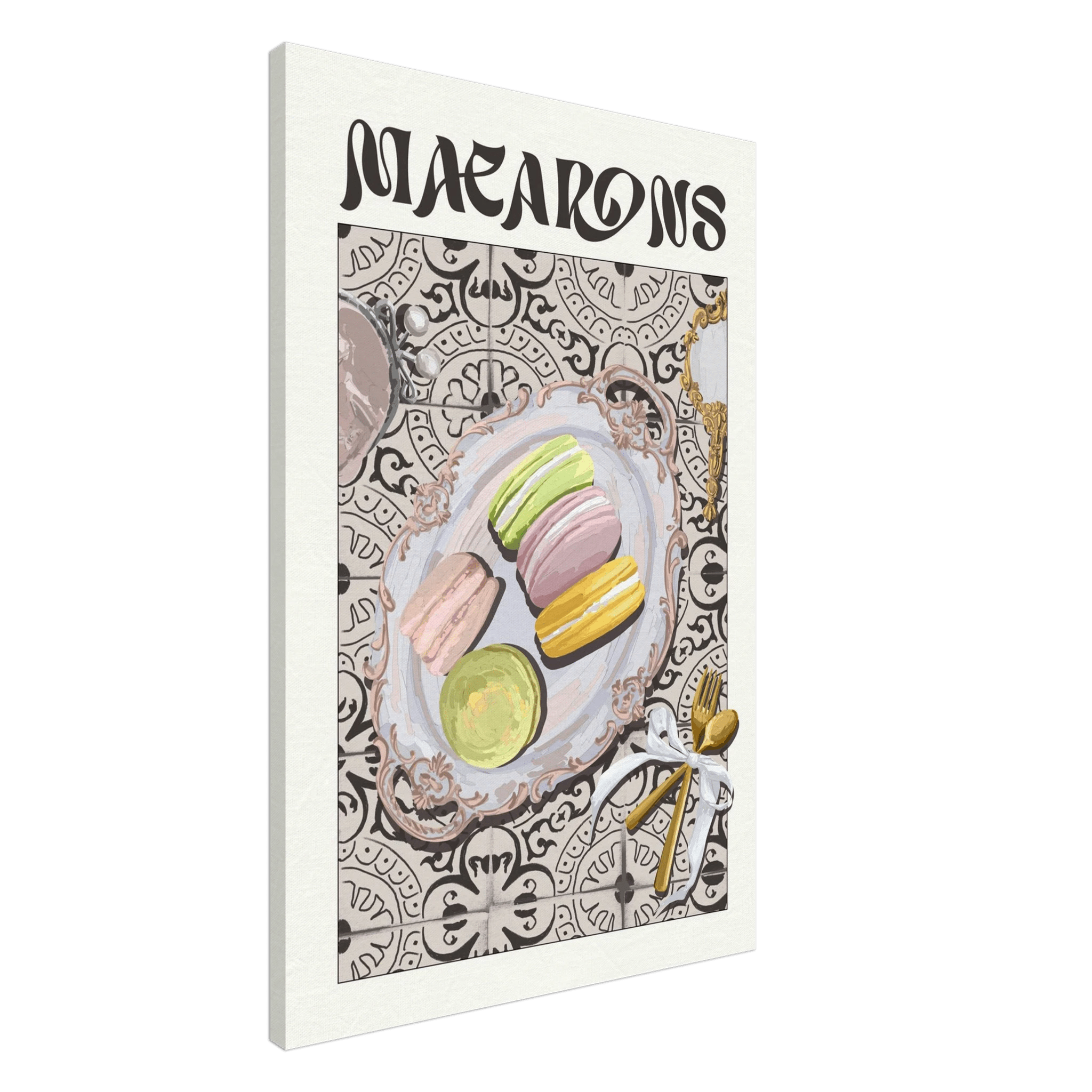 Macarons Poster – Playful French Patisserie Kitchen Wall Art Print (Digital & Printed Options) - Evergreen Posters