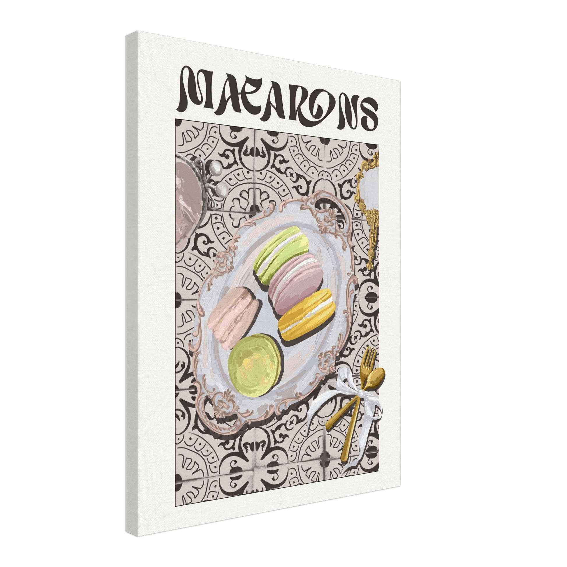 Macarons Poster – Playful French Patisserie Kitchen Wall Art Print (Digital & Printed Options) - Evergreen Posters