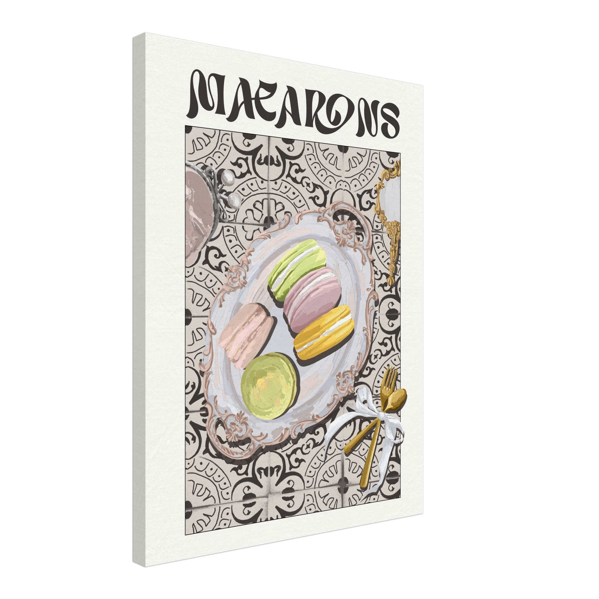 Macarons Poster – Playful French Patisserie Kitchen Wall Art Print (Digital & Printed Options) - Evergreen Posters