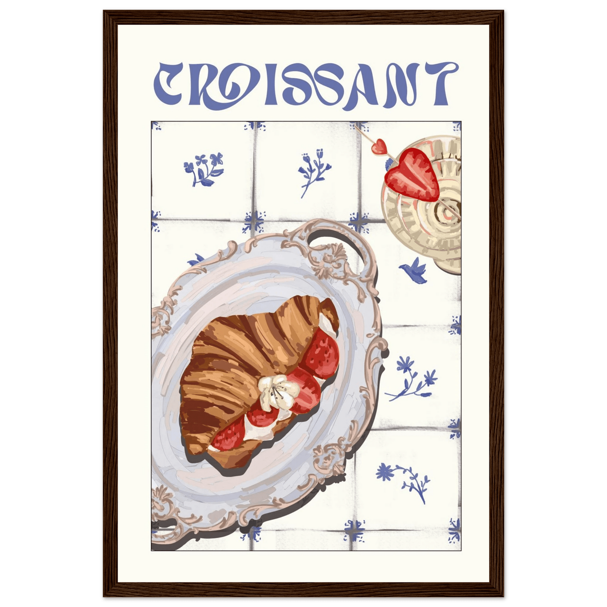 Croissant Poster – Charming French Breakfast Kitchen Wall Art Print (Digital & Printed Options) - Evergreen Posters