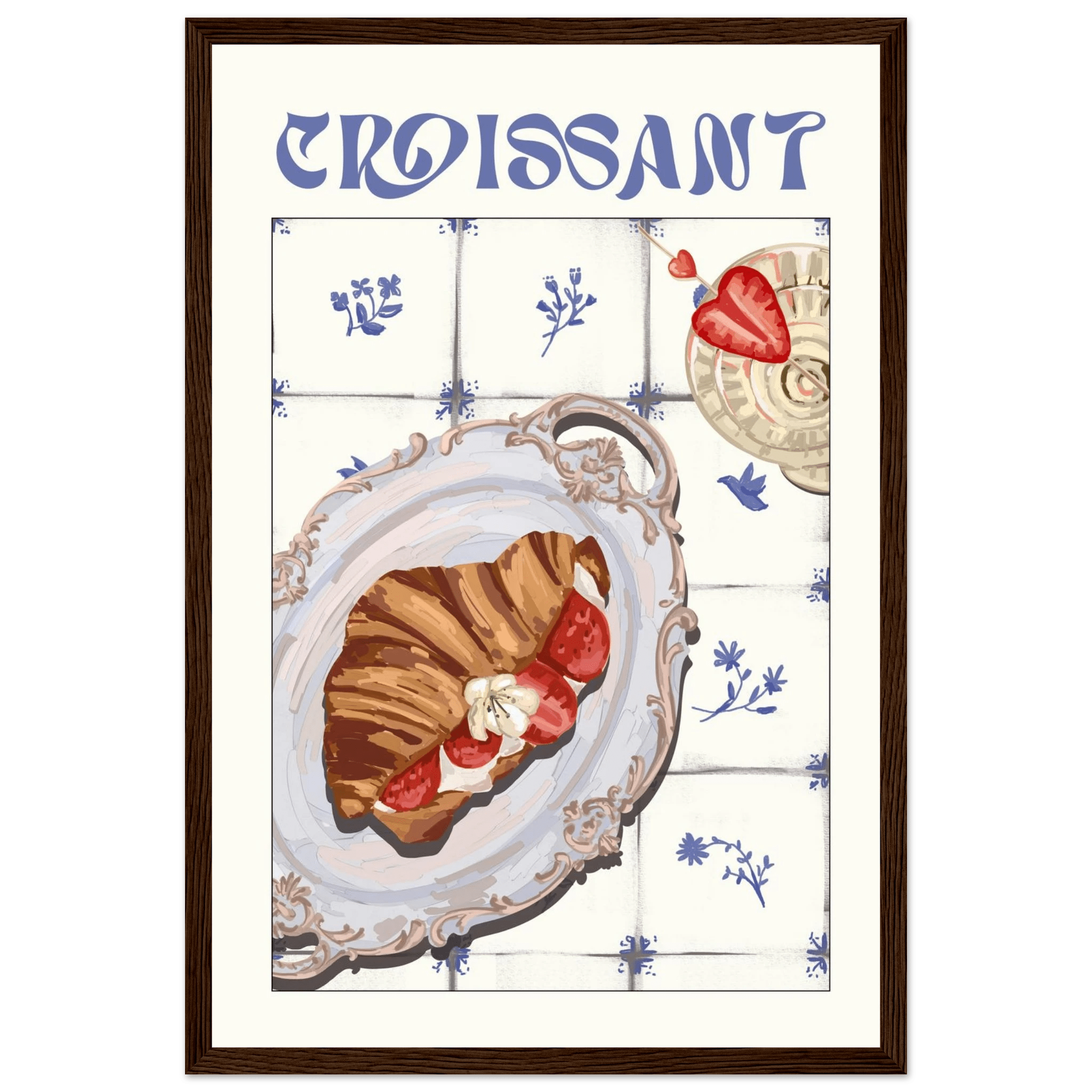 Croissant Poster – Charming French Breakfast Kitchen Wall Art Print (Digital & Printed Options) - Evergreen Posters