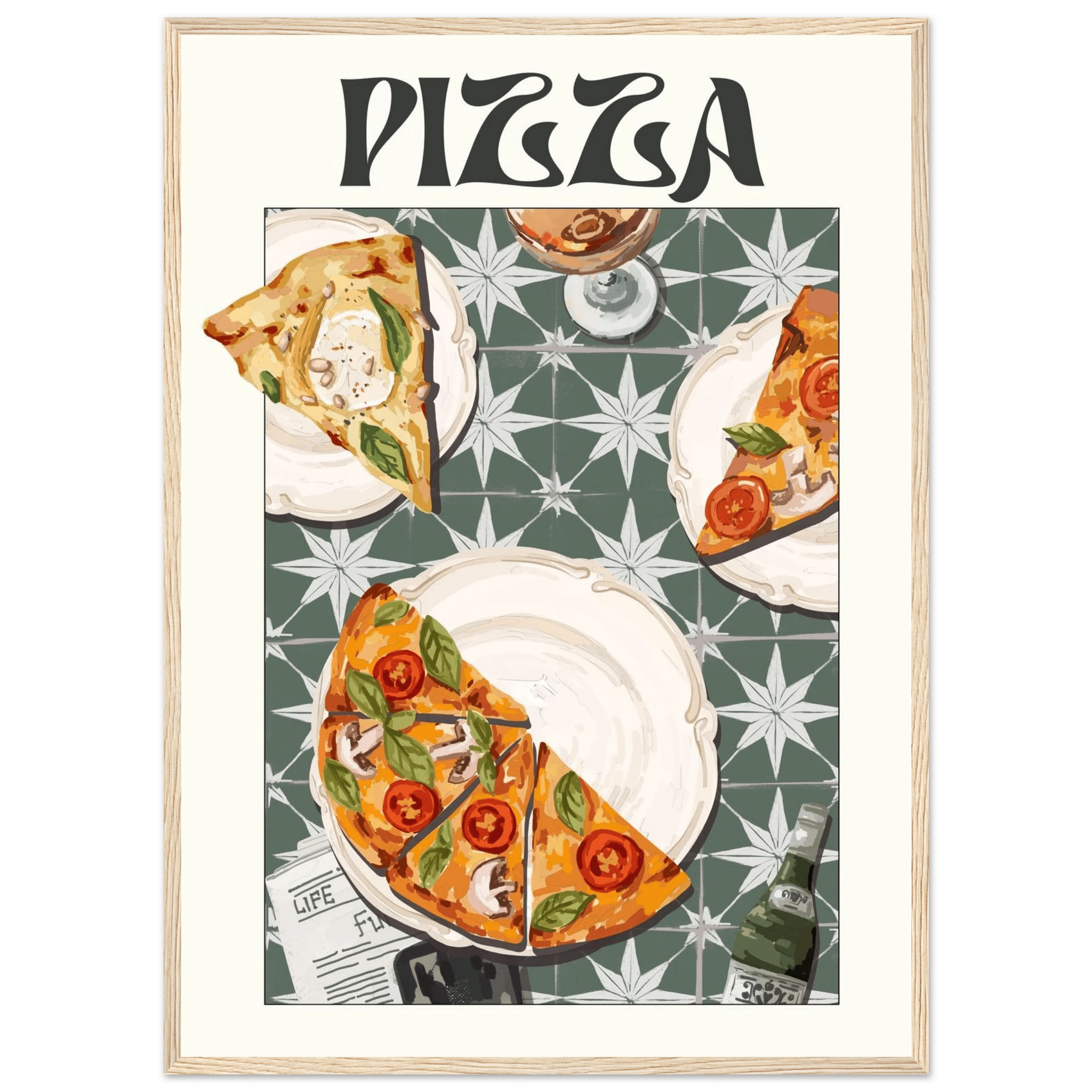 Pizza Poster – Playful Italian Kitchen Wall Art Print (Digital & Printed Options) - Evergreen Posters