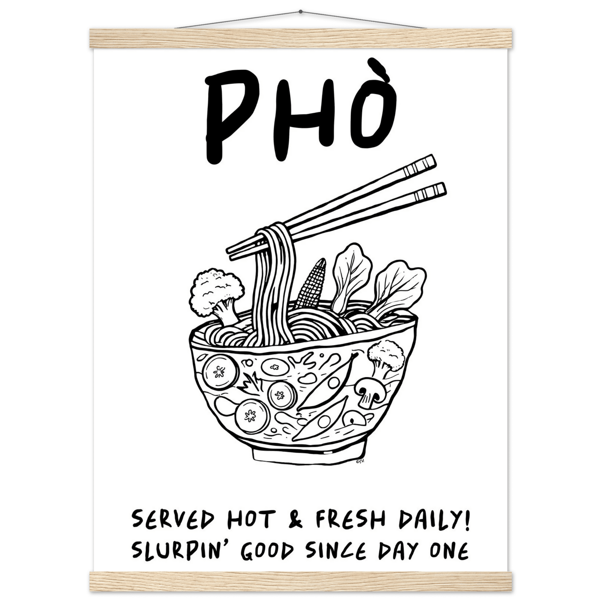 Pho Poster – Funny Vietnamese Kitchen Wall Art Print (Digital & Printed Options) - Evergreen Posters