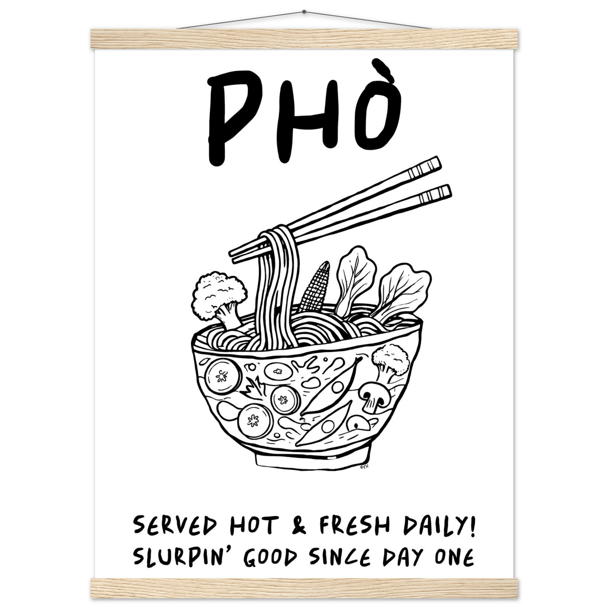 Pho Poster – Funny Vietnamese Kitchen Wall Art Print (Digital & Printed Options) - Evergreen Posters