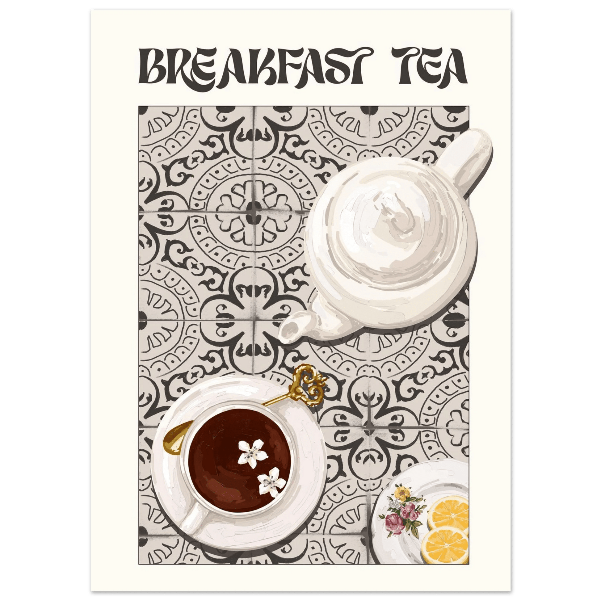 Breakfast Tea Poster – Cozy Kitchen Wall Art Print (Digital & Printed Options) - Evergreen Posters