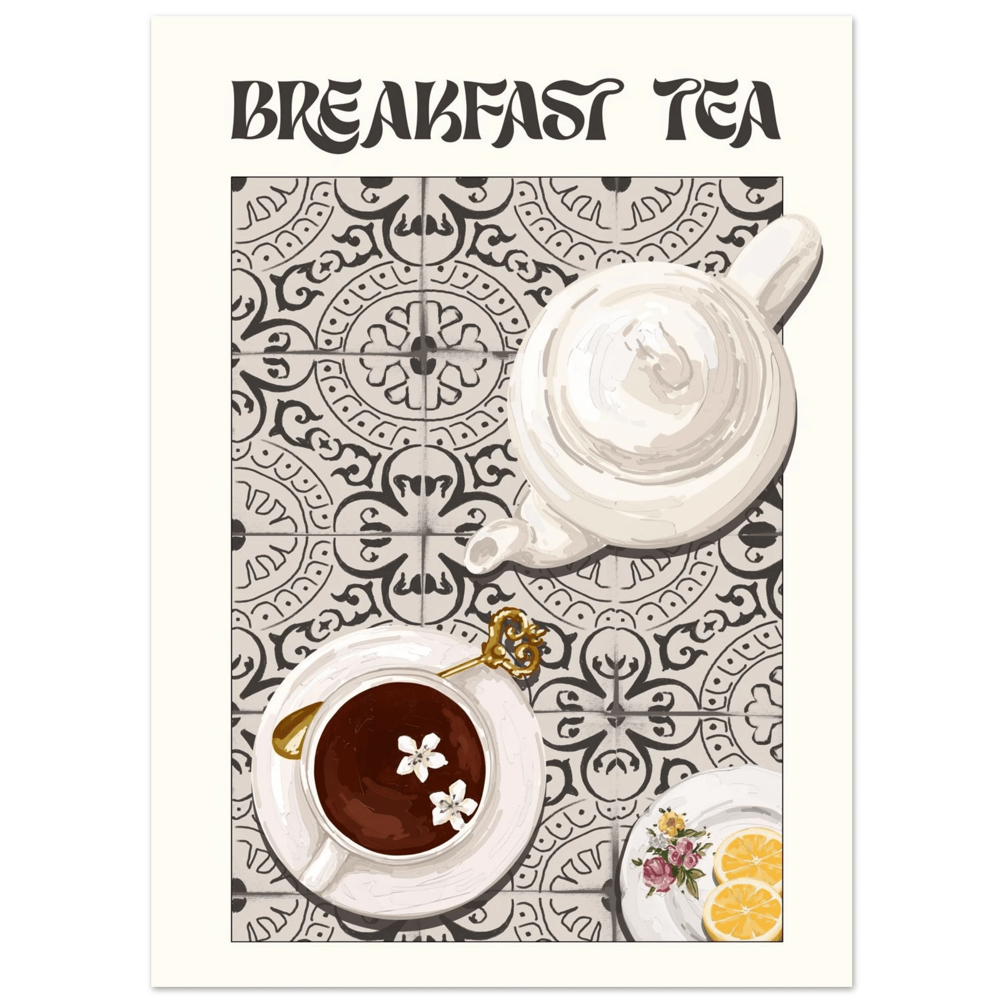 Breakfast Tea Poster – Cozy Kitchen Wall Art Print (Digital & Printed Options) - Evergreen Posters