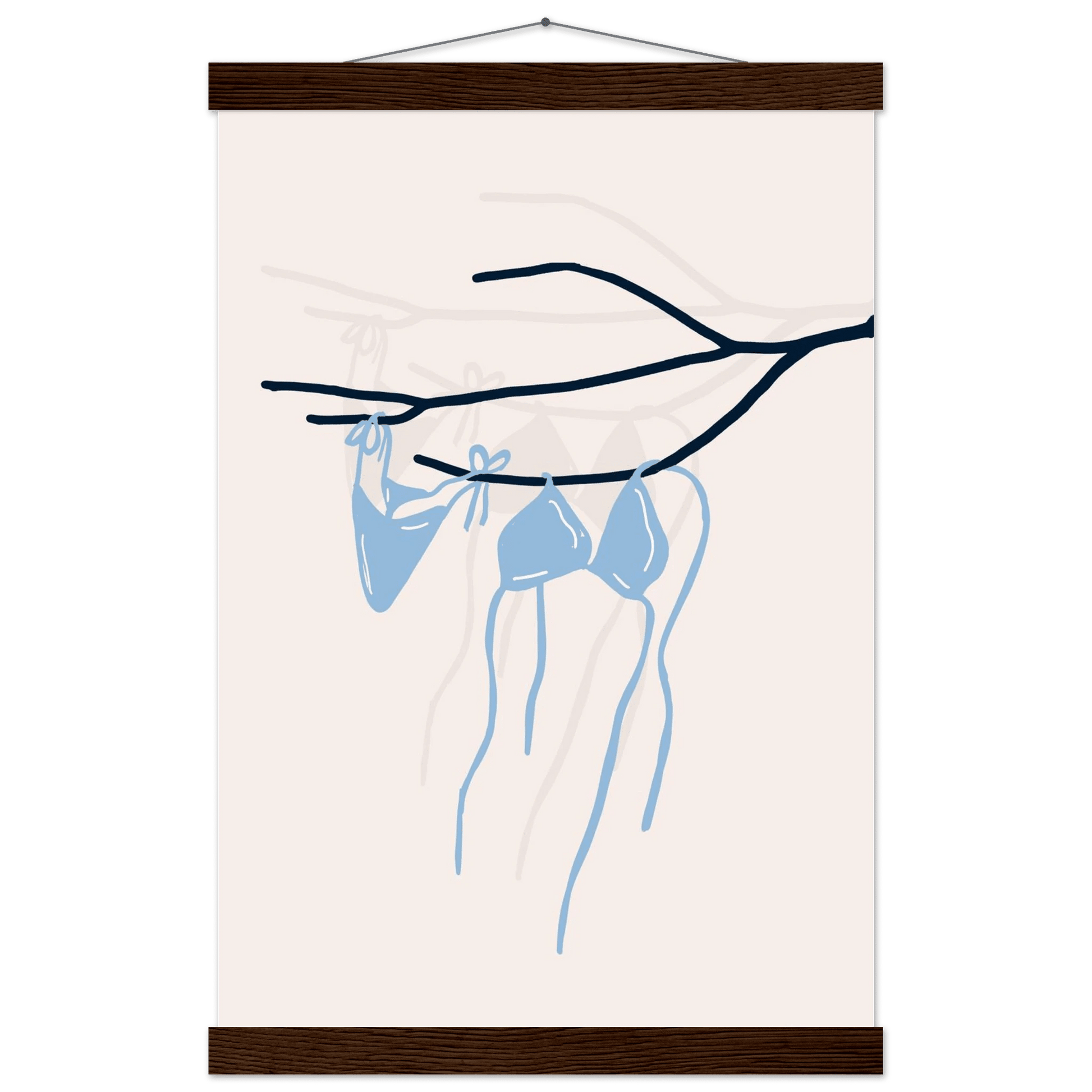 Coastal Bikini Line Art Poster – Minimalist Beach Wall Art Print - Evergreen Posters