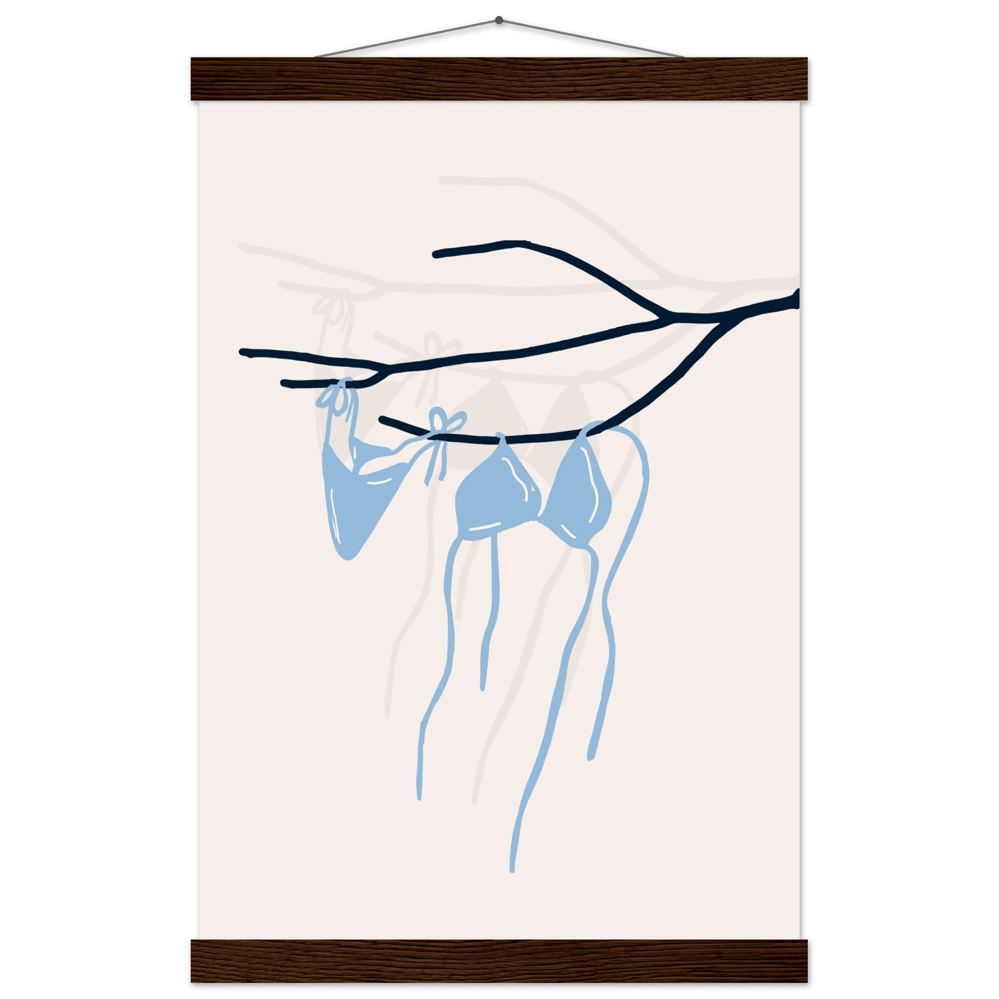 Coastal Bikini Line Art Poster – Minimalist Beach Wall Art Print - Evergreen Posters
