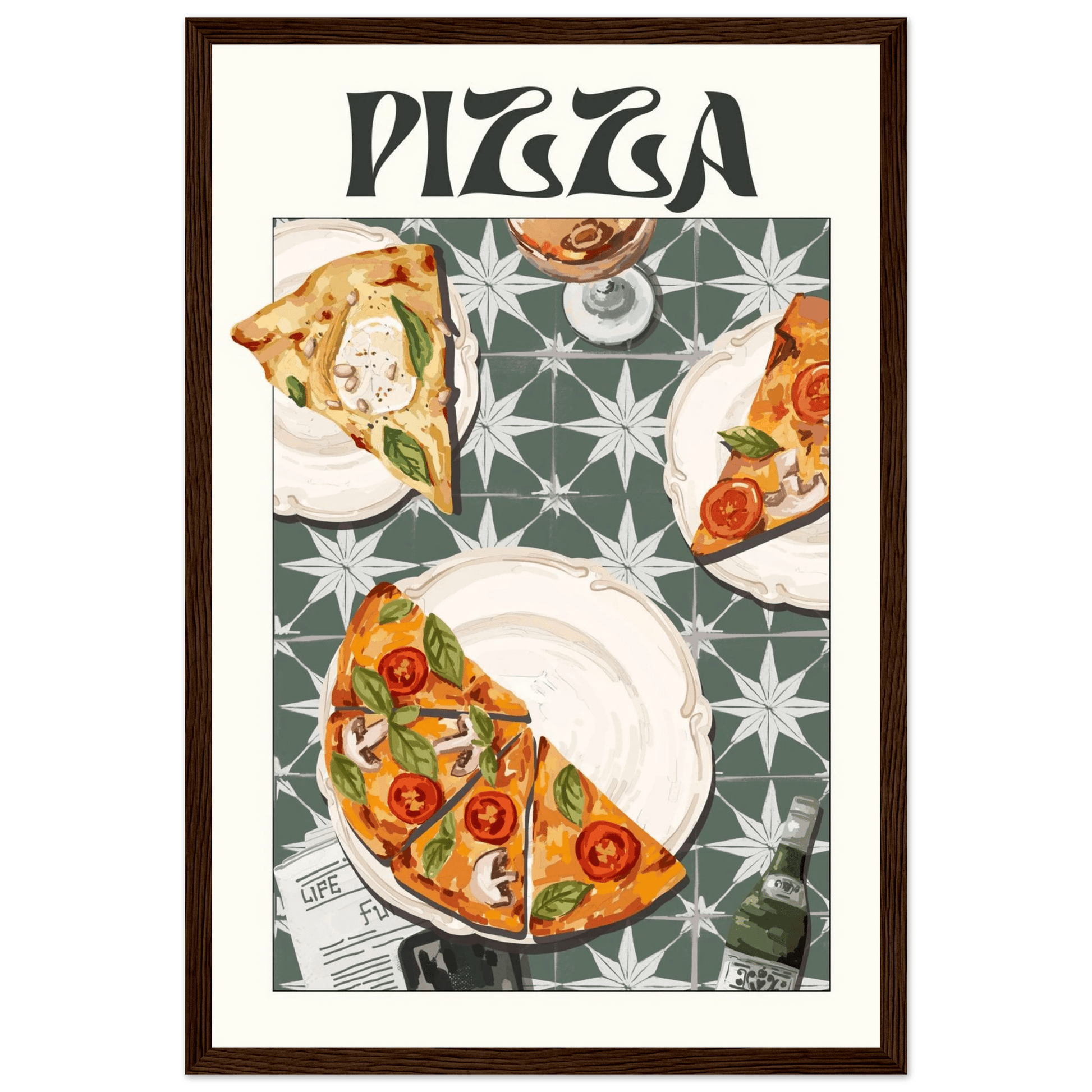 Pizza Poster – Playful Italian Kitchen Wall Art Print (Digital & Printed Options) - Evergreen Posters