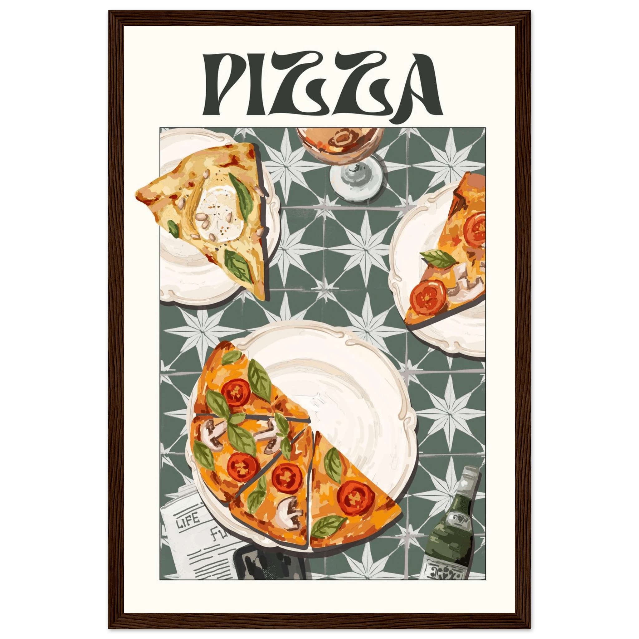 Pizza Poster – Playful Italian Kitchen Wall Art Print (Digital & Printed Options) - Evergreen Posters