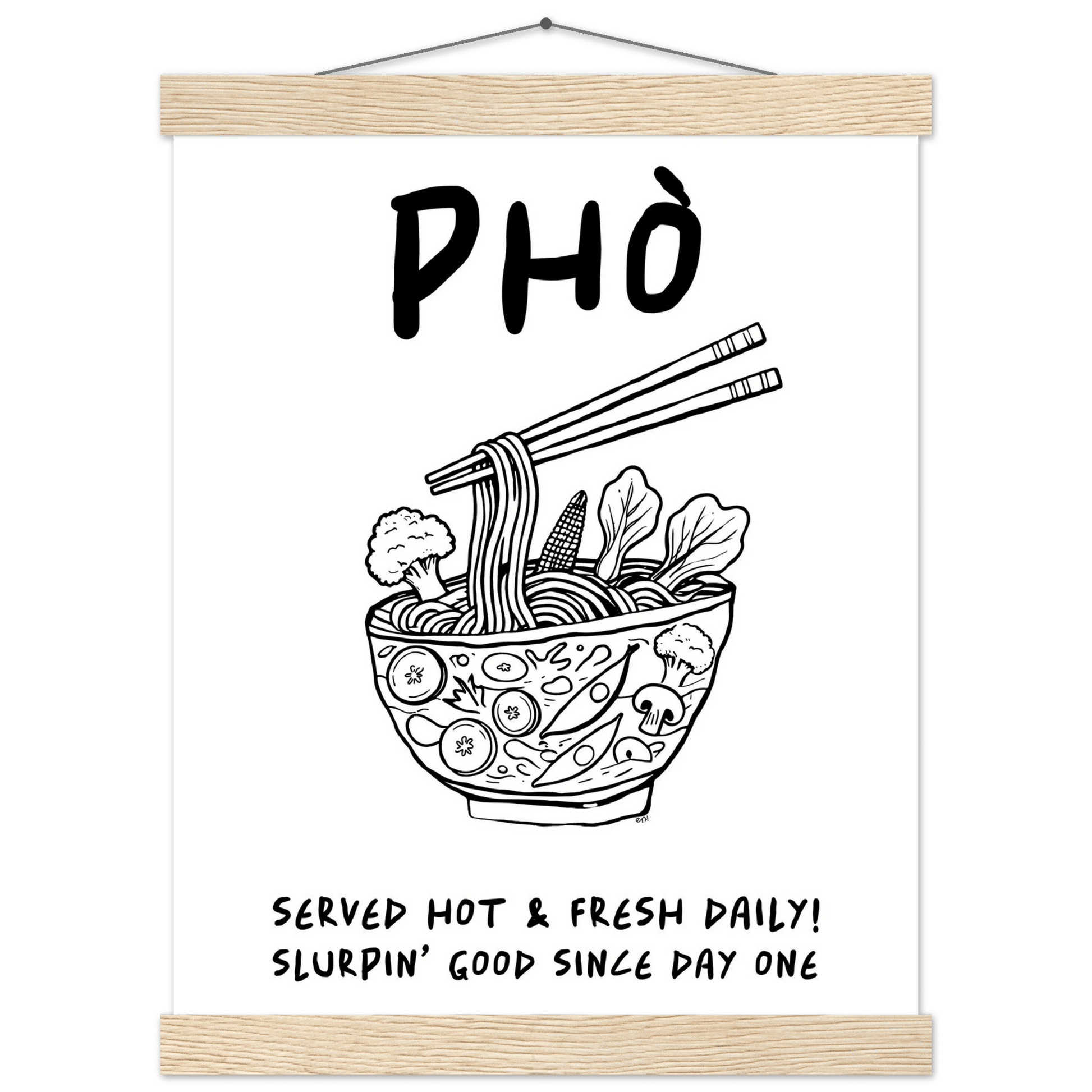 Pho Poster – Funny Vietnamese Kitchen Wall Art Print (Digital & Printed Options) - Evergreen Posters