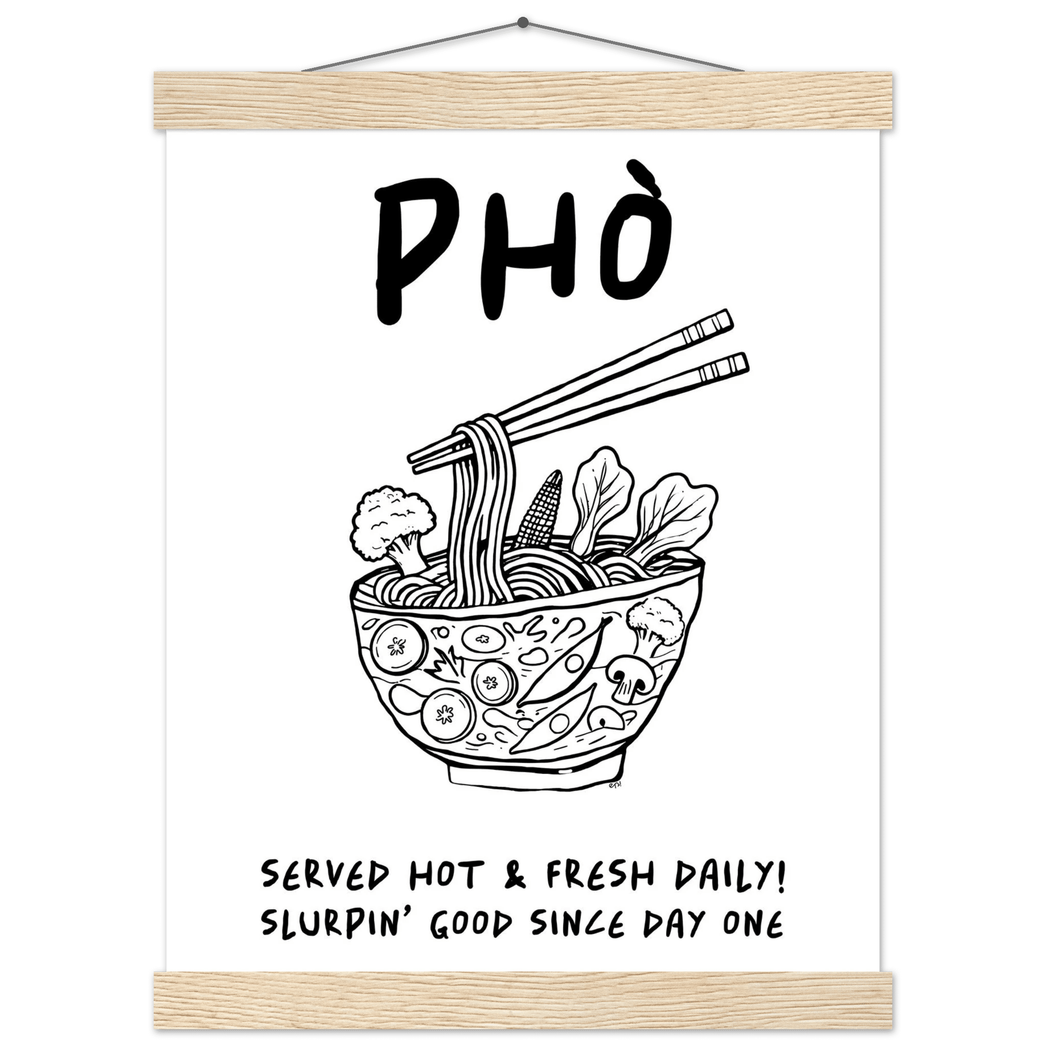 Pho Poster – Funny Vietnamese Kitchen Wall Art Print (Digital & Printed Options) - Evergreen Posters