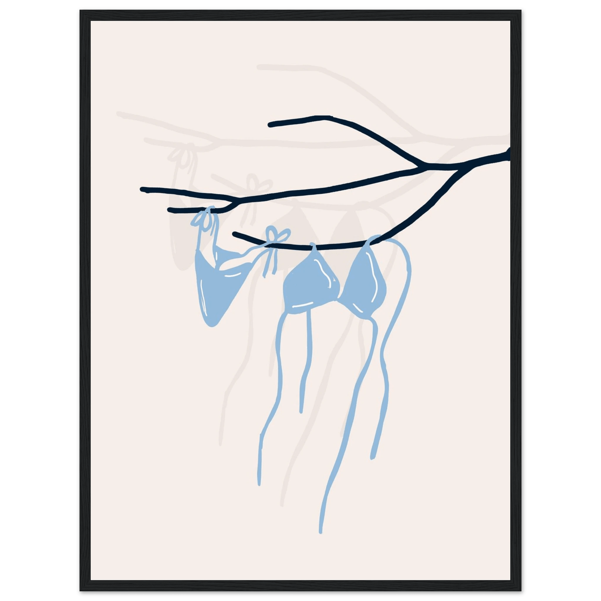 Coastal Bikini Line Art Poster – Minimalist Beach Wall Art Print - Evergreen Posters