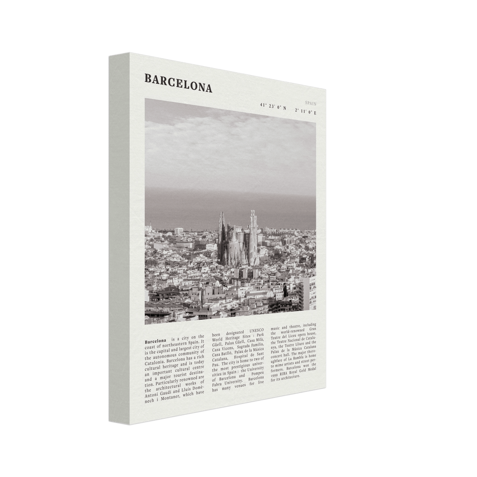 Barcelona Poster | Black & White Sagrada Familia Wall Art | Spain Travel Print - Evergreen Posters