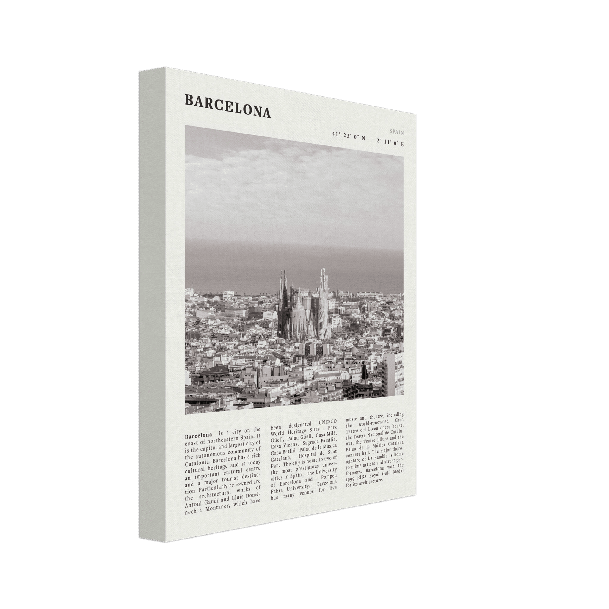 Barcelona Poster | Black & White Sagrada Familia Wall Art | Spain Travel Print - Evergreen Posters