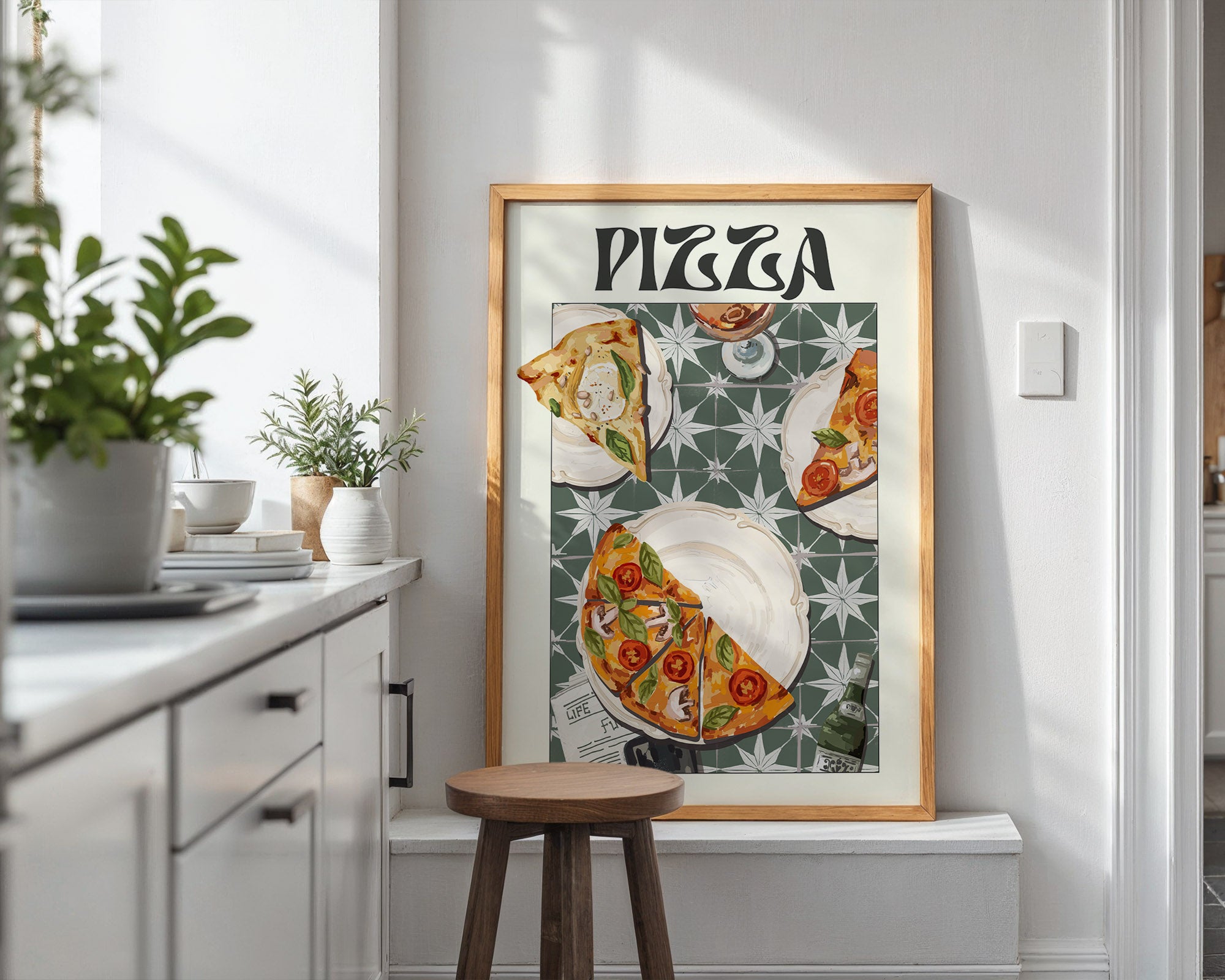 Pizza Poster – Playful Italian Kitchen Wall Art Print (Digital & Printed Options) - Evergreen Posters