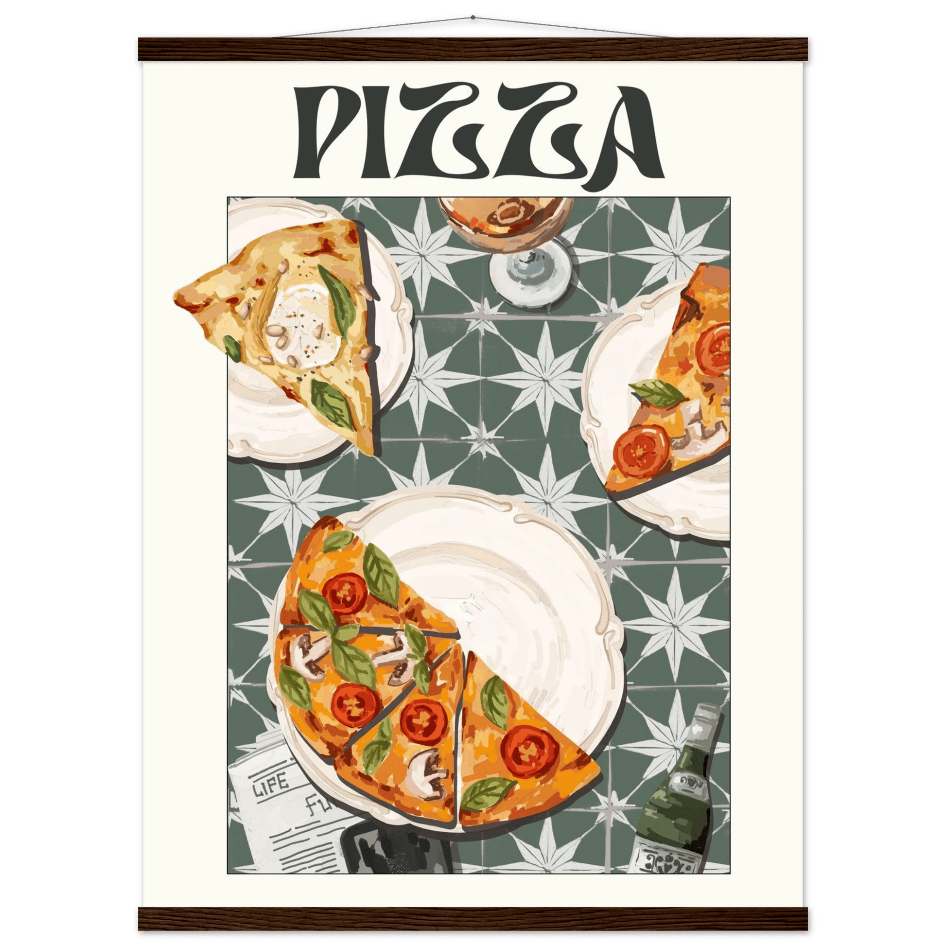 Pizza Poster – Playful Italian Kitchen Wall Art Print (Digital & Printed Options) - Evergreen Posters