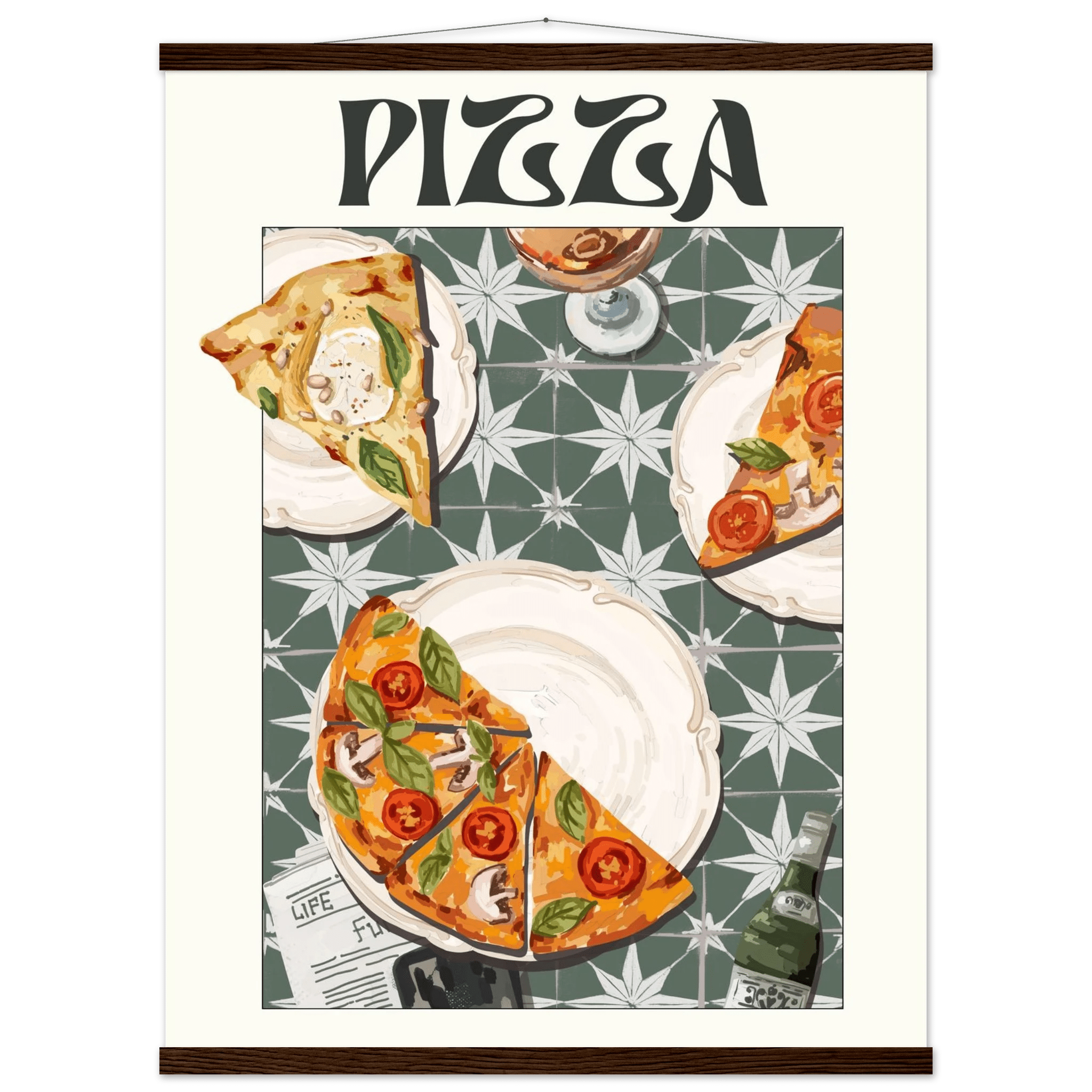 Pizza Poster – Playful Italian Kitchen Wall Art Print (Digital & Printed Options) - Evergreen Posters