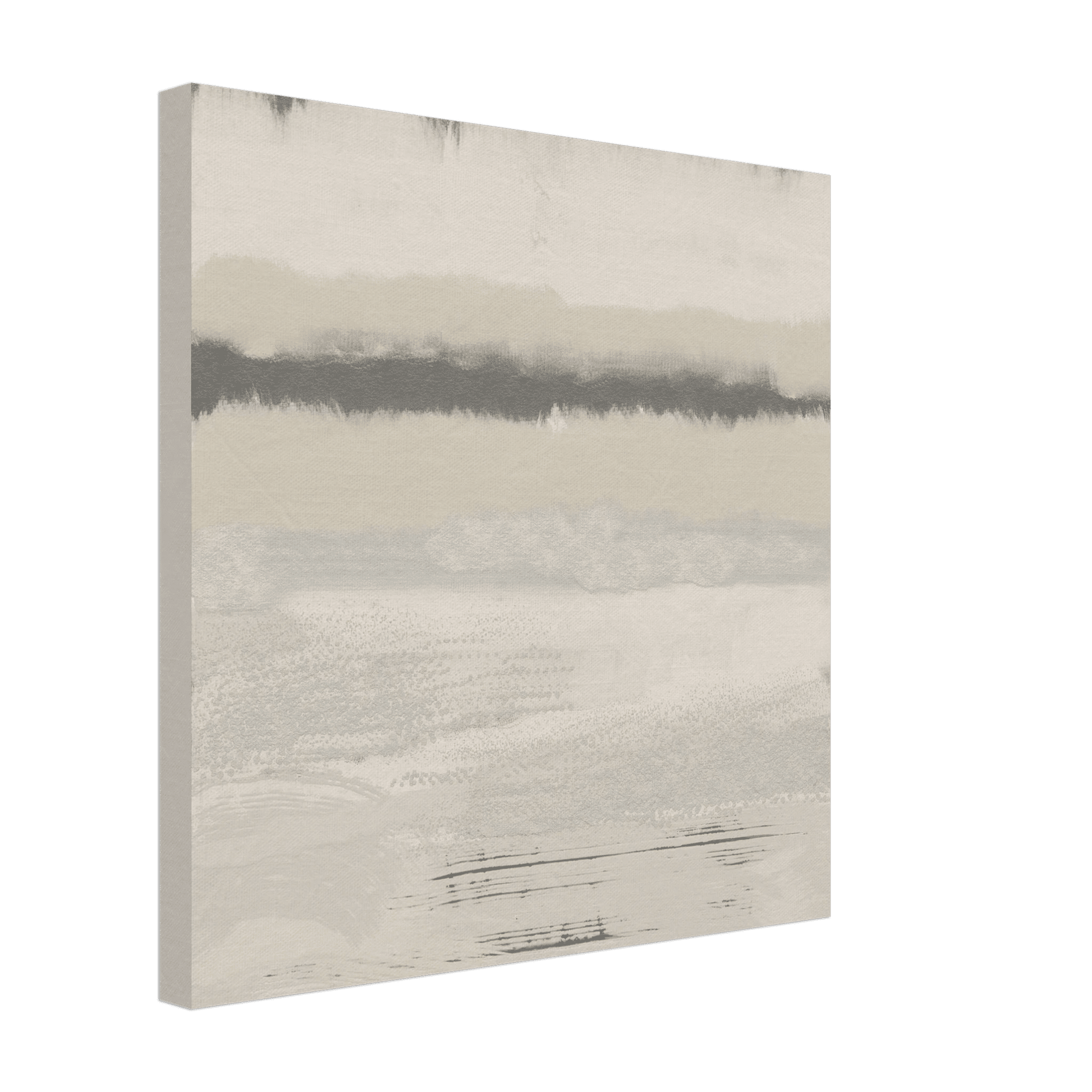 Misty Abstract Poster | Beige & Grey Textured Wall Art | Minimalist Square Print - Evergreen Posters