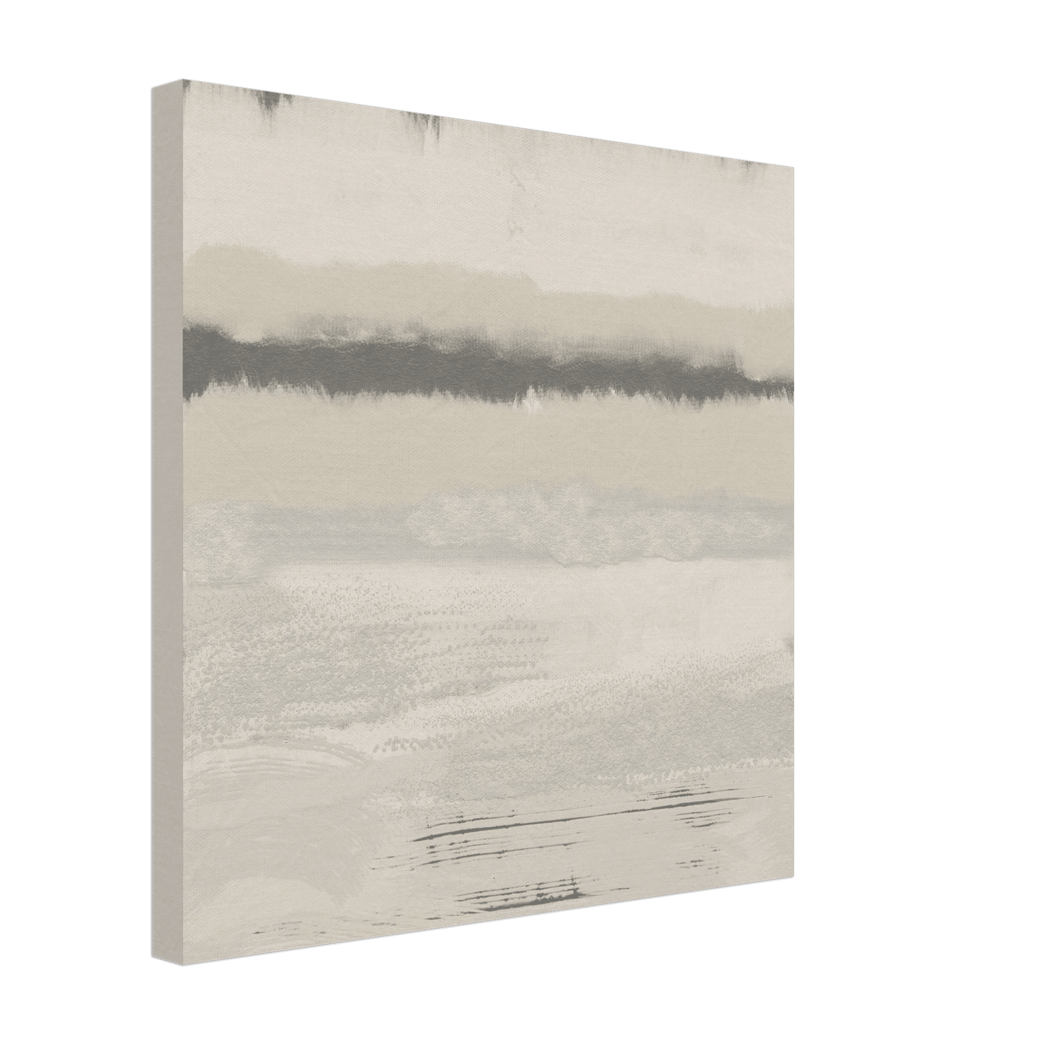Misty Abstract Poster | Beige & Grey Textured Wall Art | Minimalist Square Print - Evergreen Posters