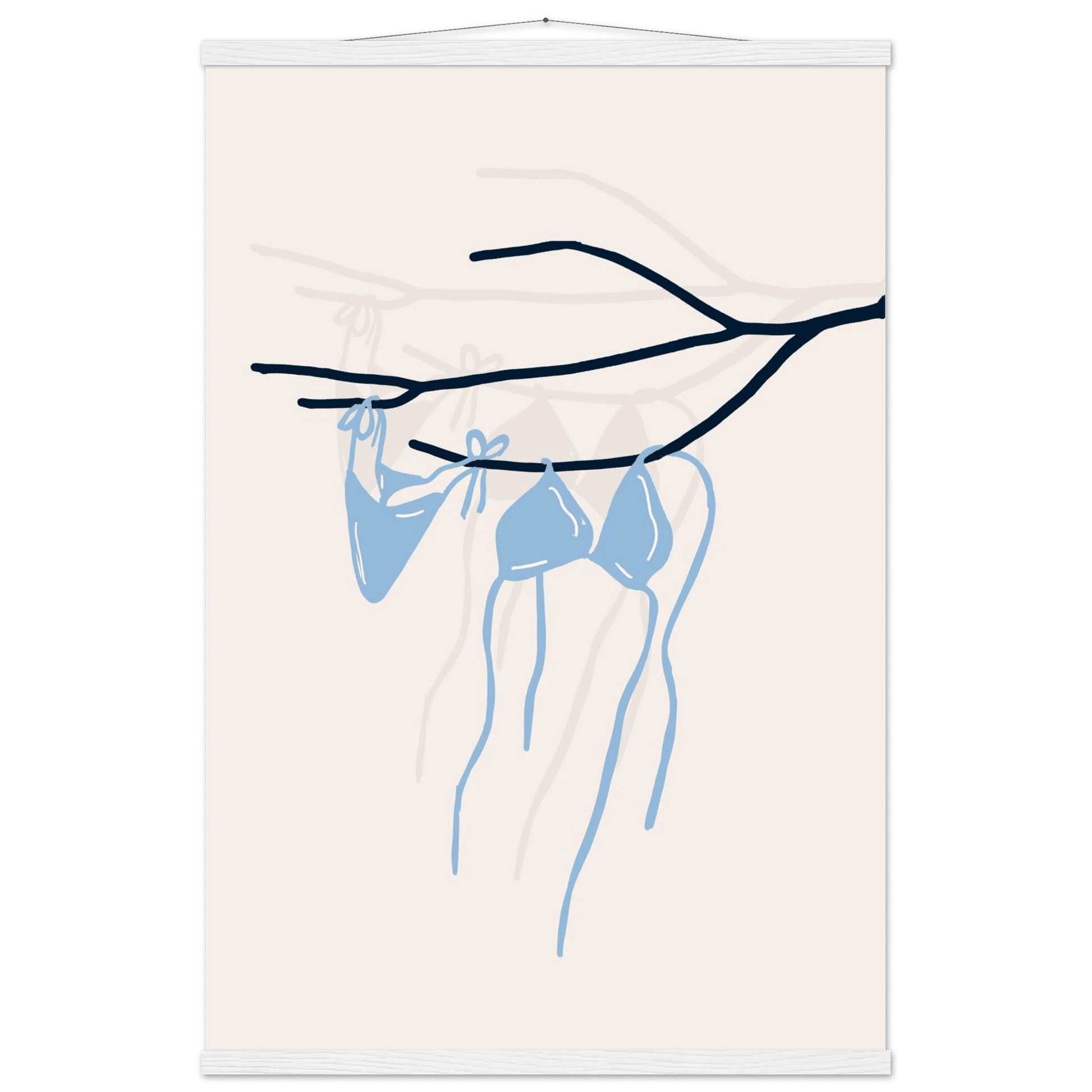 Coastal Bikini Line Art Poster – Minimalist Beach Wall Art Print - Evergreen Posters