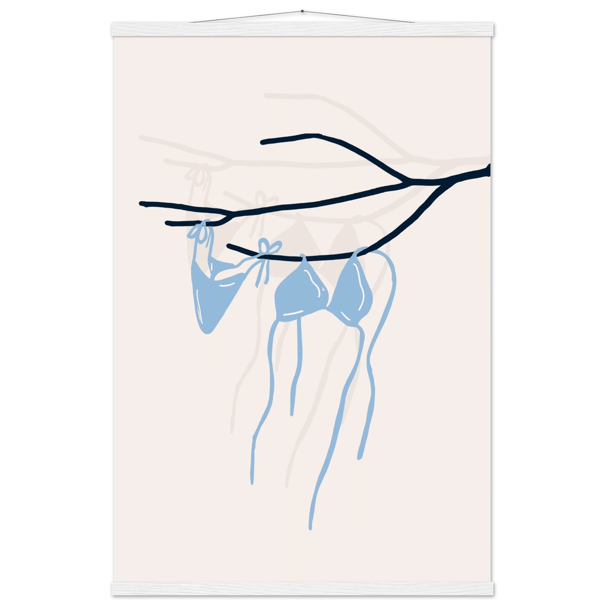 Coastal Bikini Line Art Poster – Minimalist Beach Wall Art Print - Evergreen Posters