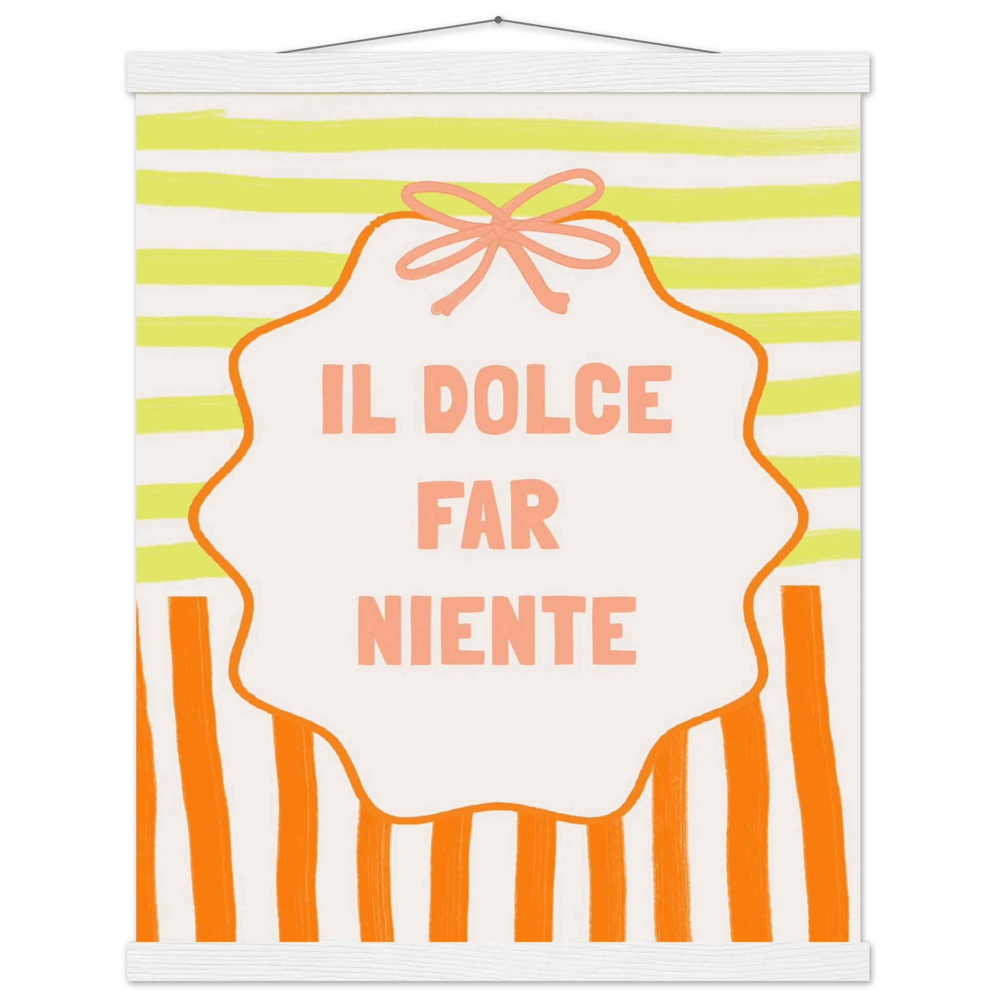 Il Dolce Far Niente Italian Print | Coquette Stripe Wall Art - Evergreen Posters