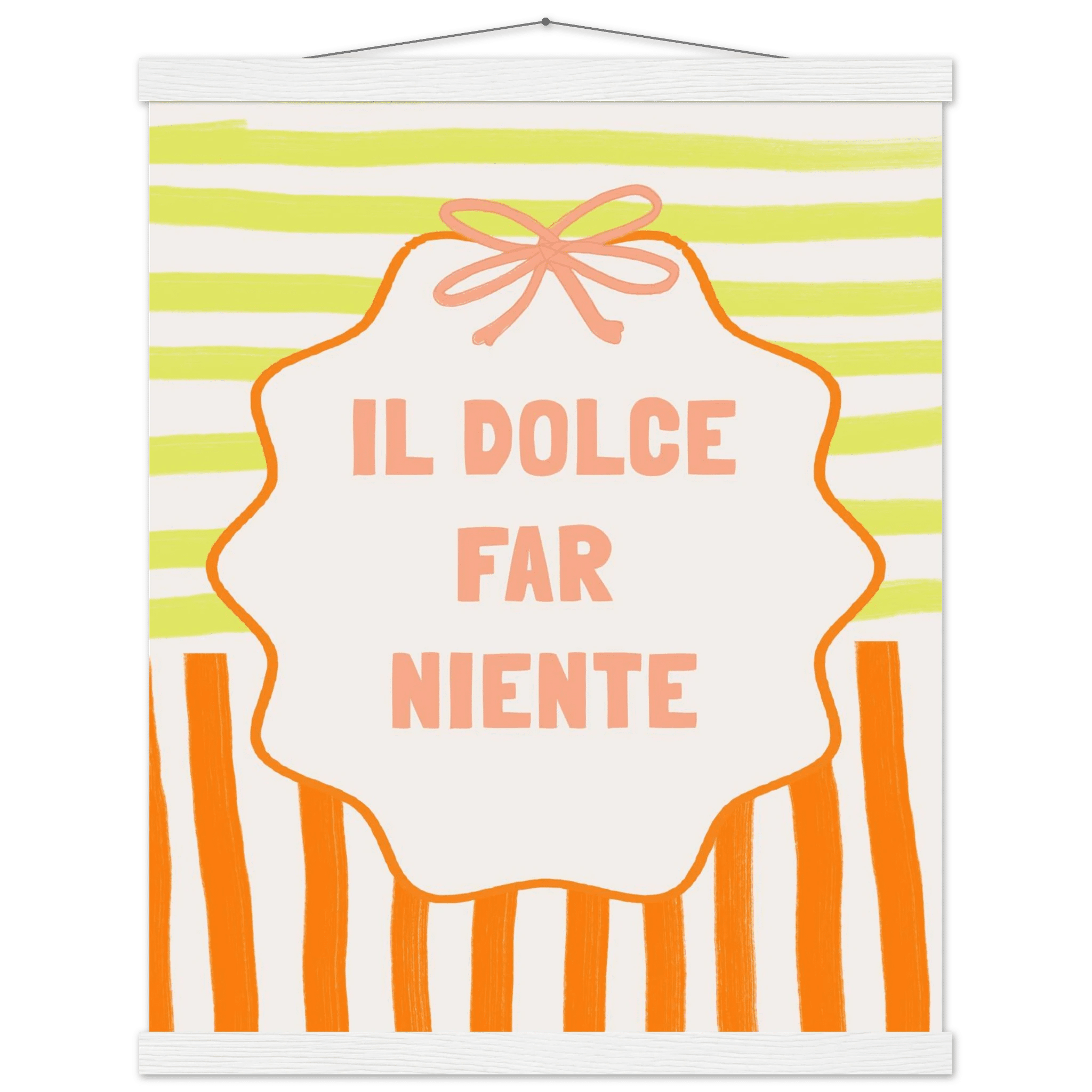 Il Dolce Far Niente Italian Print | Coquette Stripe Wall Art - Evergreen Posters