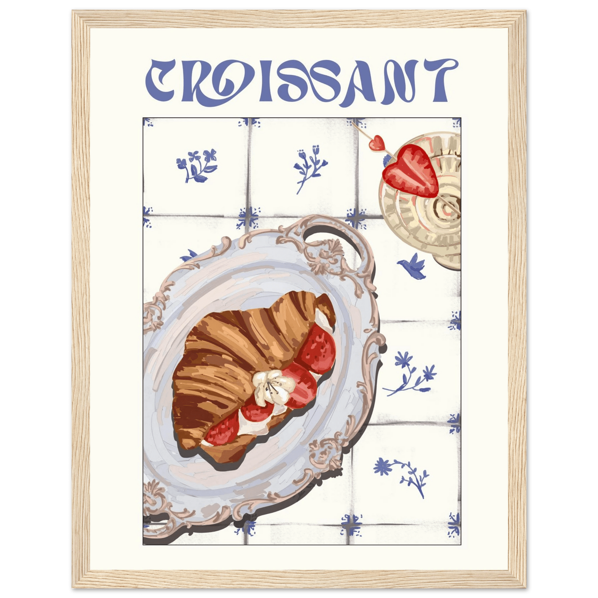 Croissant Poster – Charming French Breakfast Kitchen Wall Art Print (Digital & Printed Options) - Evergreen Posters