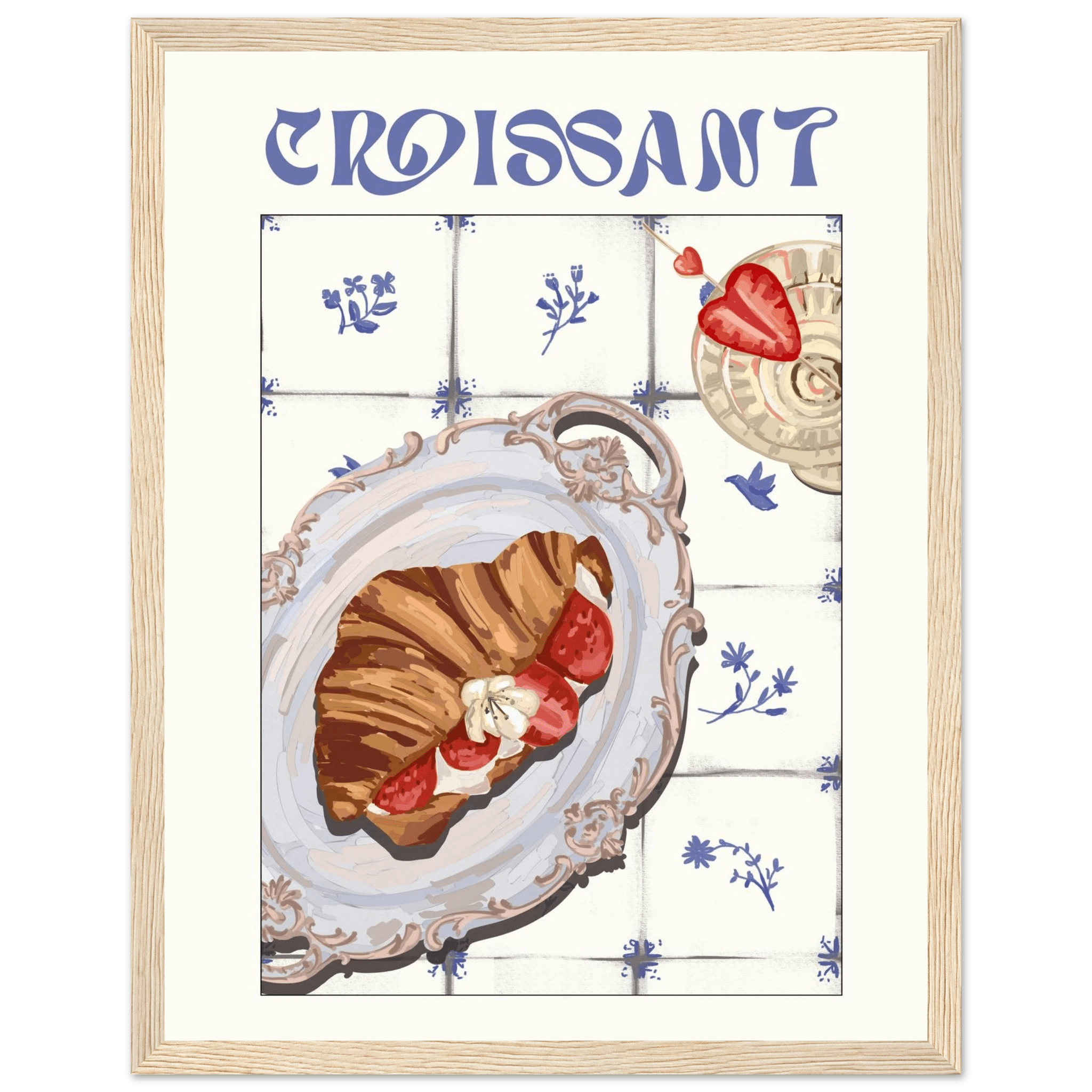 Croissant Poster – Charming French Breakfast Kitchen Wall Art Print (Digital & Printed Options) - Evergreen Posters