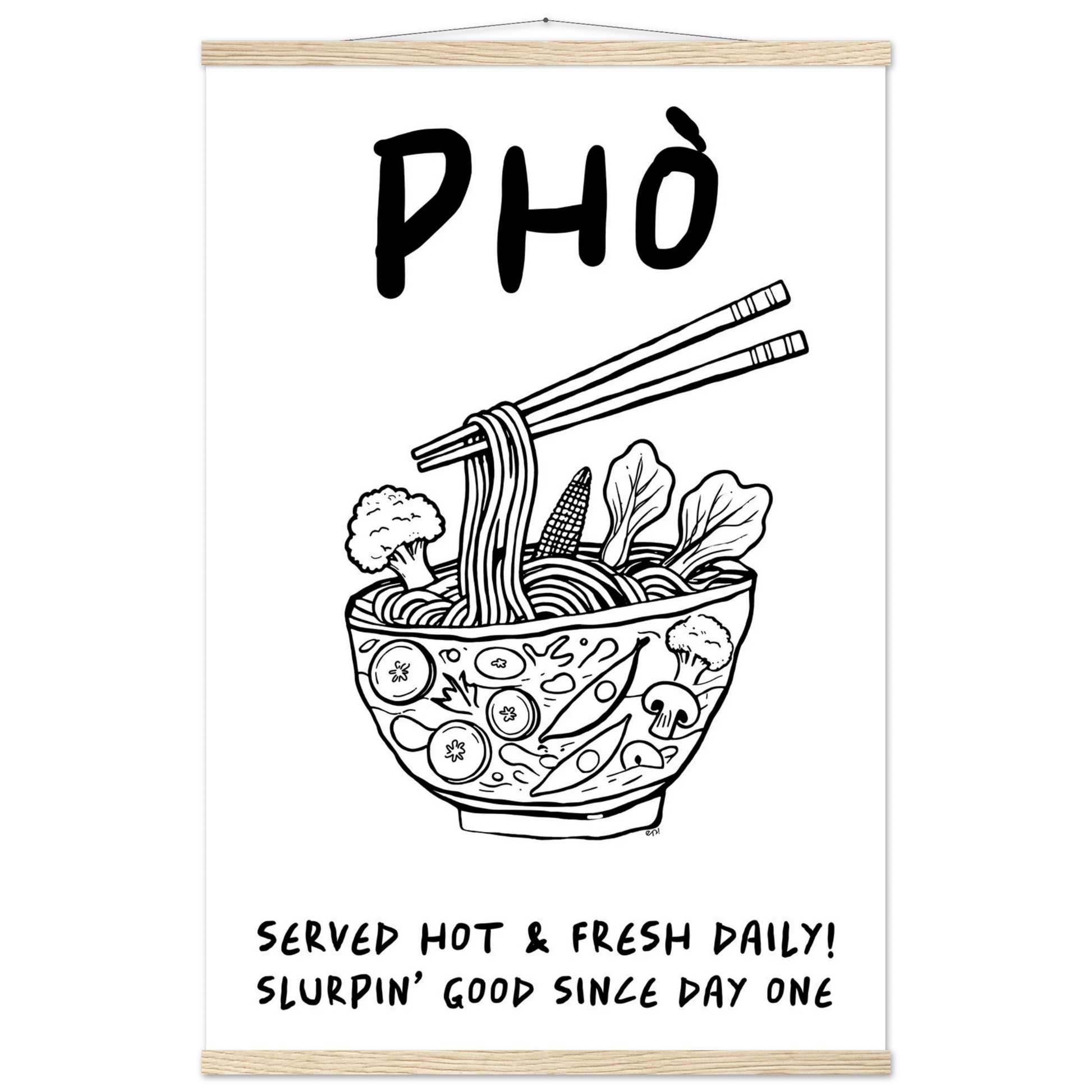 Pho Poster – Funny Vietnamese Kitchen Wall Art Print (Digital & Printed Options) - Evergreen Posters