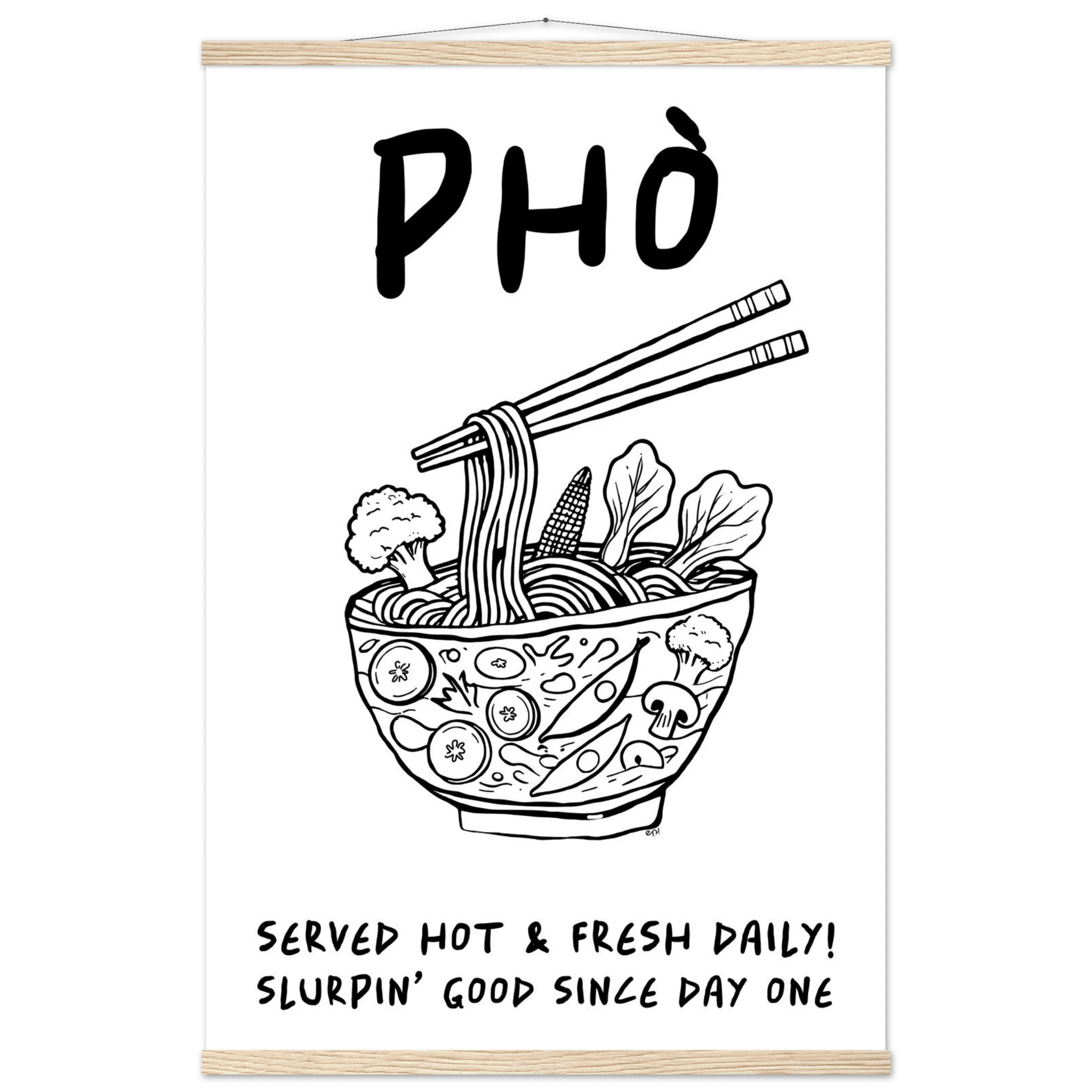 Pho Poster – Funny Vietnamese Kitchen Wall Art Print (Digital & Printed Options) - Evergreen Posters