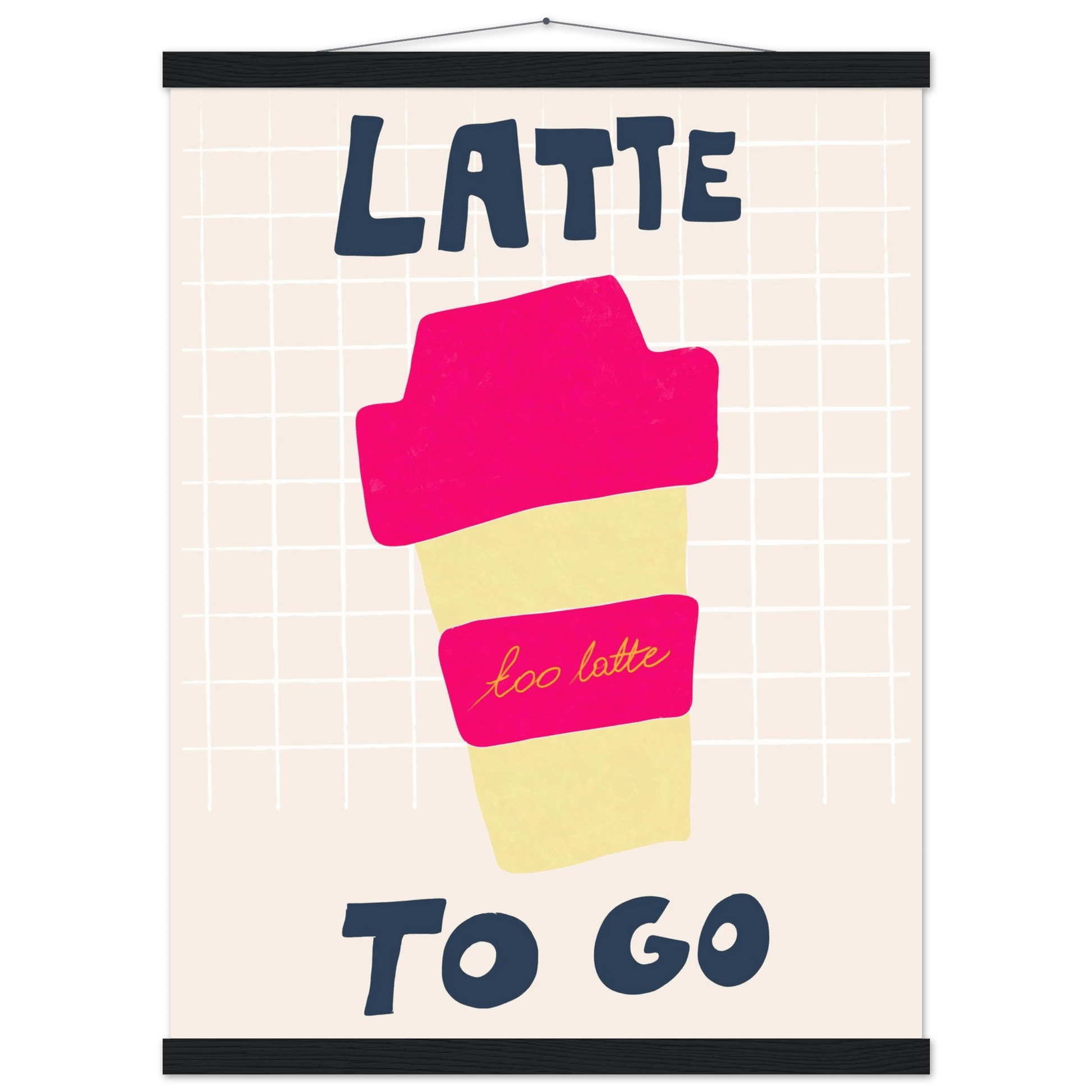 Latte To Go Poster – Playful Coffee Kitchen Wall Art Print (Digital & Printed Options) - Evergreen Posters