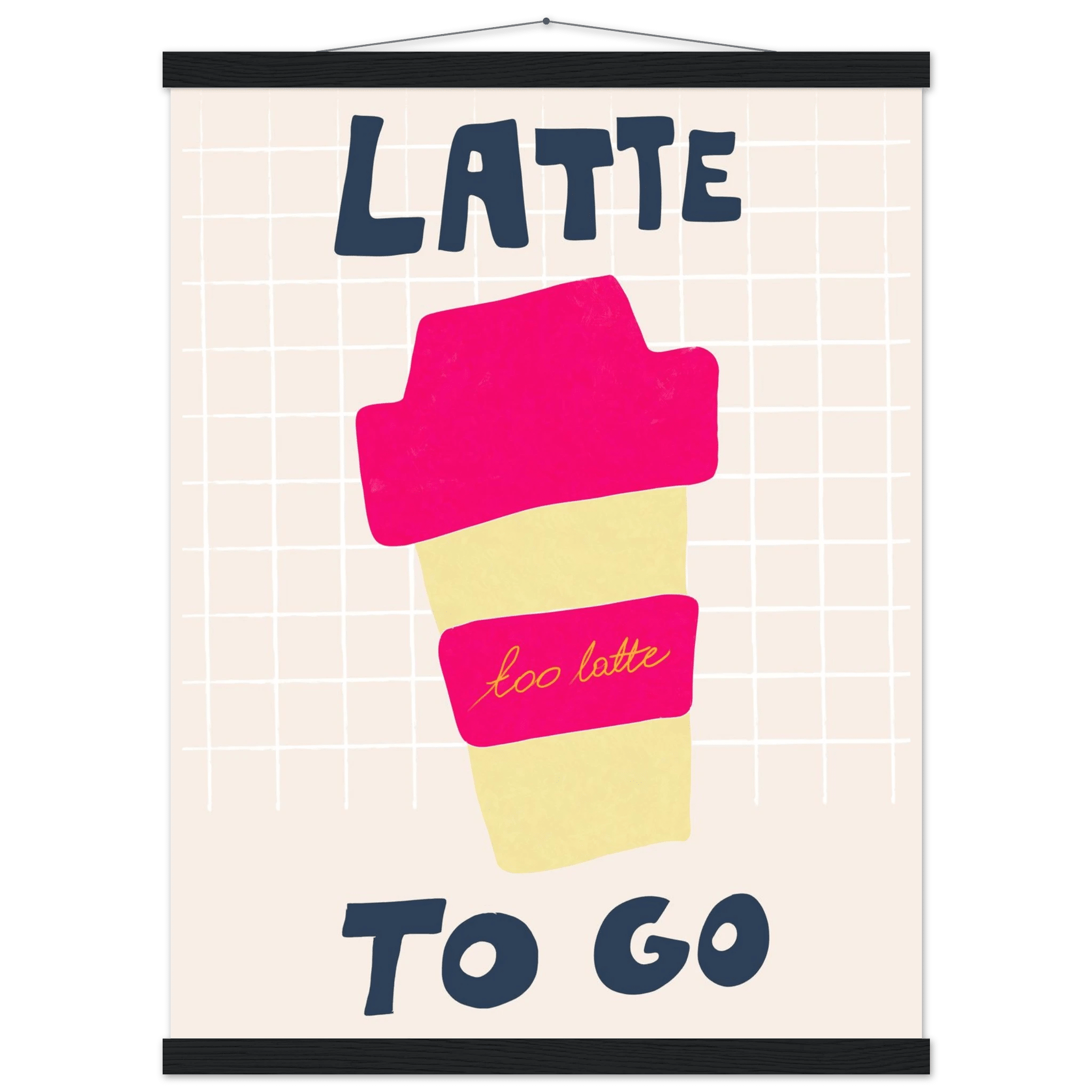 Latte To Go Poster – Playful Coffee Kitchen Wall Art Print (Digital & Printed Options) - Evergreen Posters