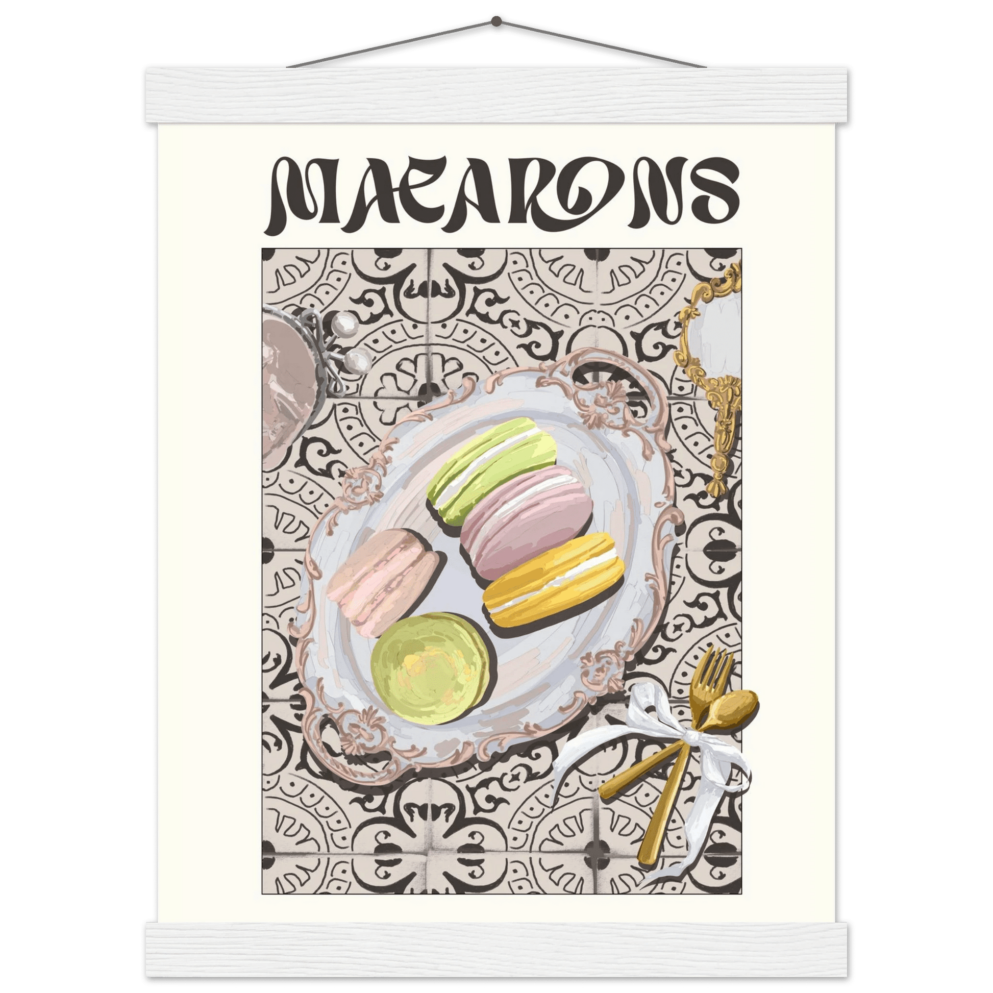 Macarons Poster – Playful French Patisserie Kitchen Wall Art Print (Digital & Printed Options) - Evergreen Posters