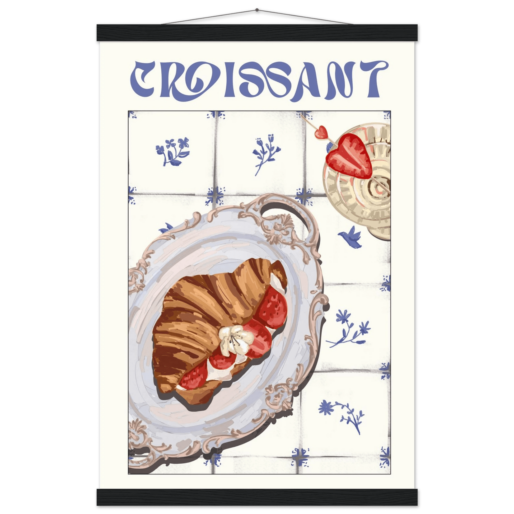 Croissant Poster – Charming French Breakfast Kitchen Wall Art Print (Digital & Printed Options) - Evergreen Posters
