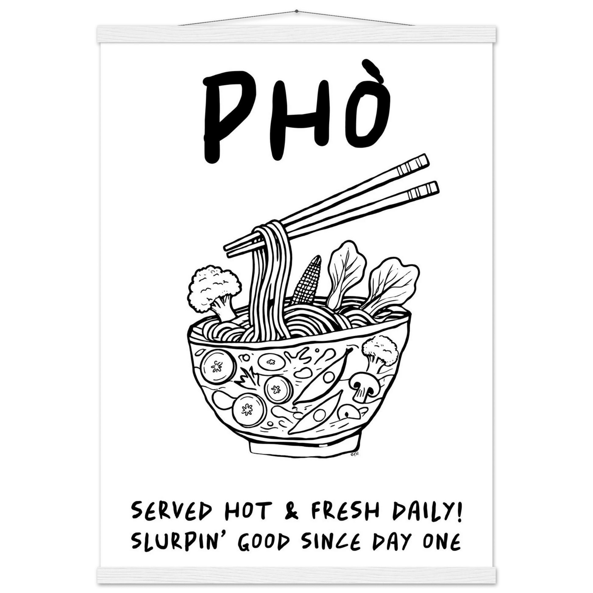 Pho Poster – Funny Vietnamese Kitchen Wall Art Print (Digital & Printed Options) - Evergreen Posters