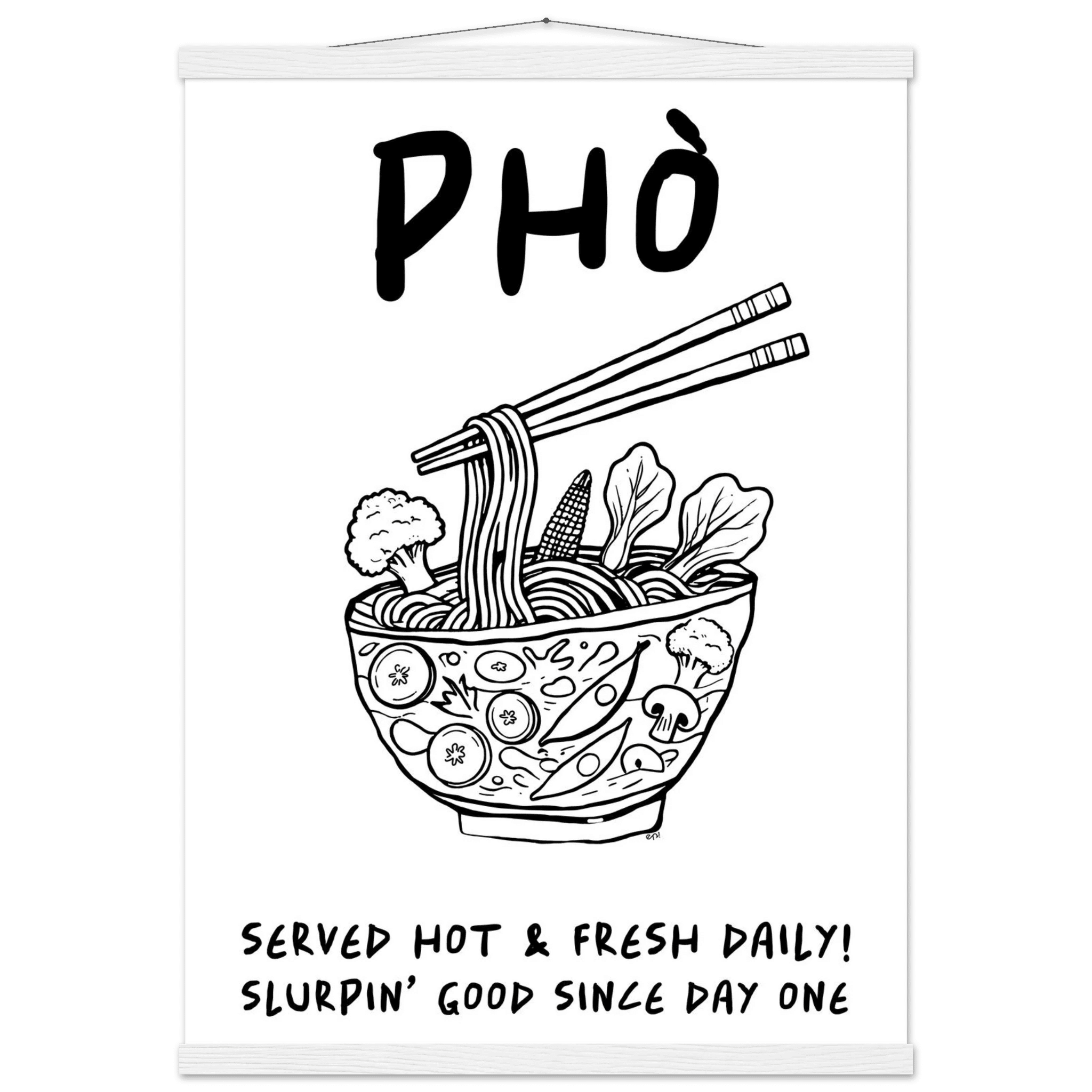 Pho Poster – Funny Vietnamese Kitchen Wall Art Print (Digital & Printed Options) - Evergreen Posters